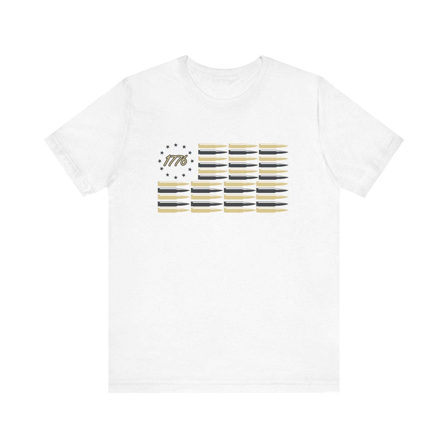 1776 - Freedom - Bullet American Flag - Unisex Jersey Short Sleeve Tee