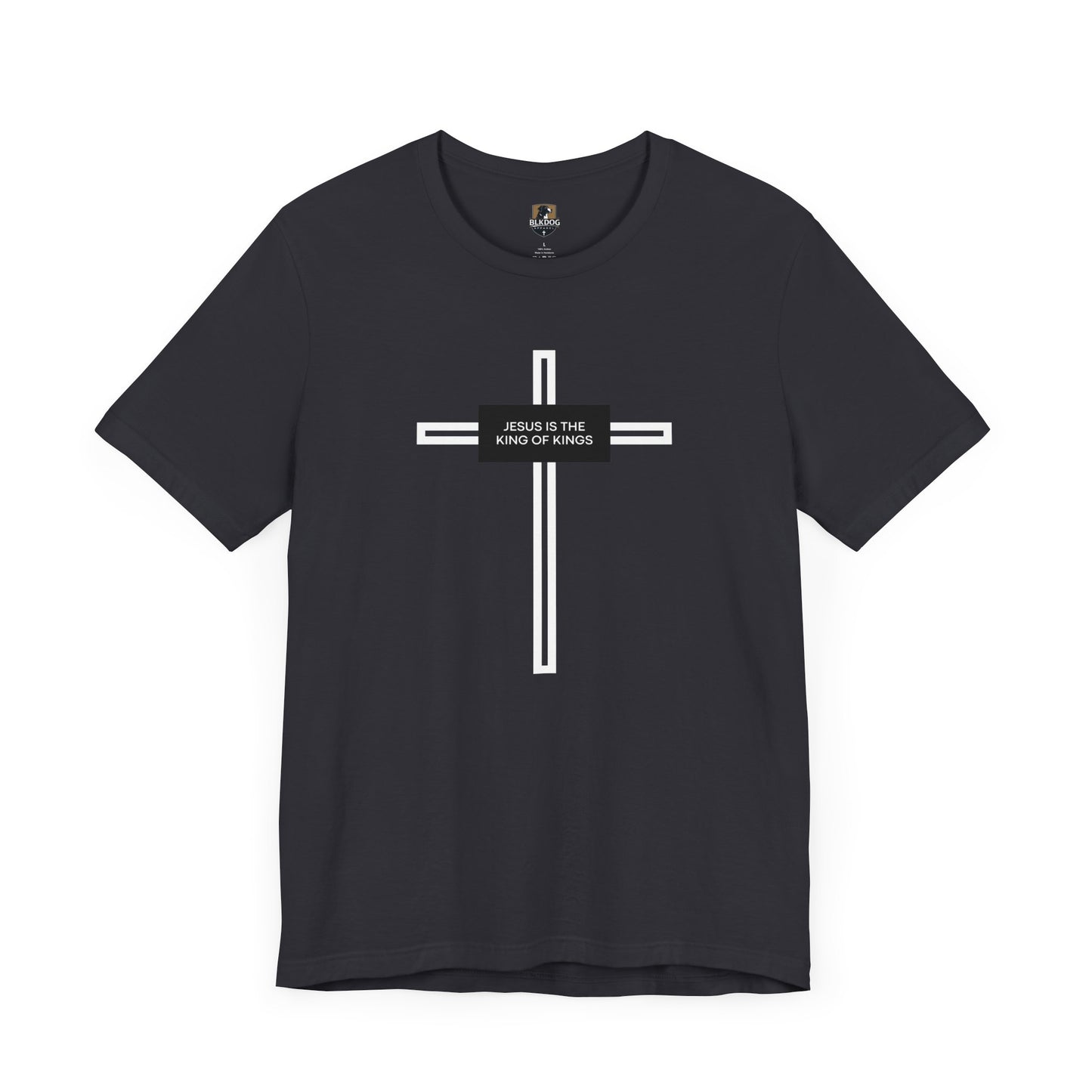 Religious Christian Unisex Tee, Jesus King of Kings Cross Shirt, Faith Gift, Church Apparel, Bible Verse Top