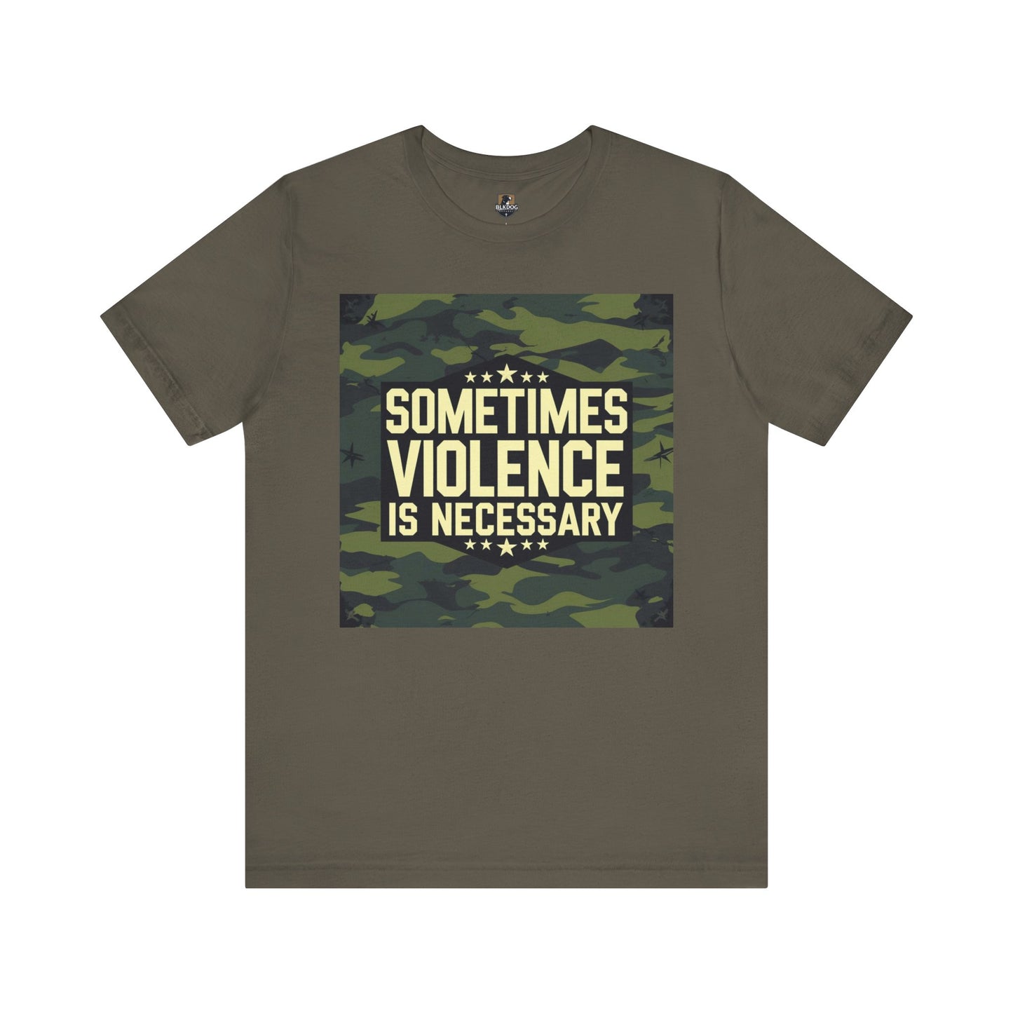 Camo Graphic Tee - Sometimes Violence is Necessary, Trendy Casual Wear, Gifts for Moms & Dads, Streetwear, Festival Outfit, Motivational