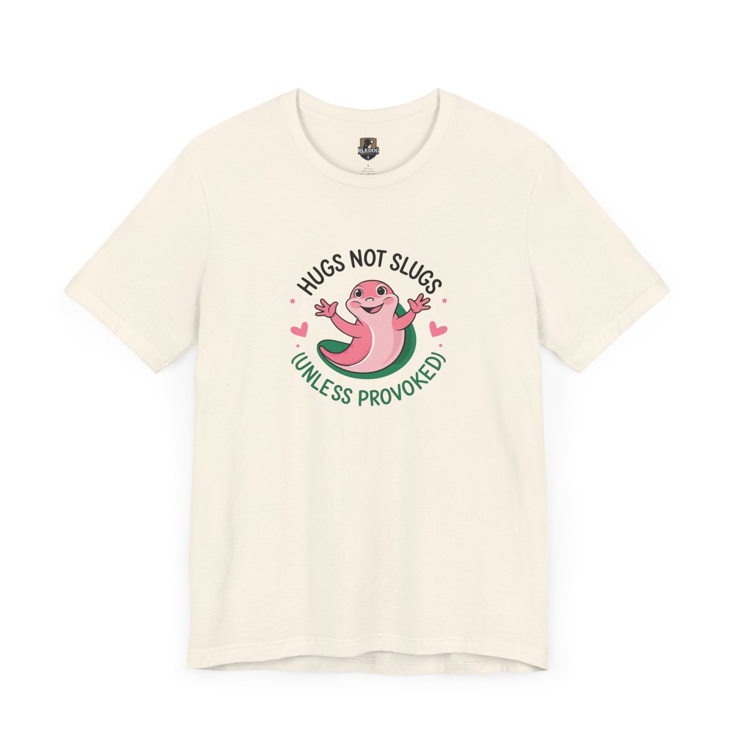 Hugs Not Slugs Tee, Fun Graphic T-Shirt for Animal Lovers, Cute Gift for Birthdays, Casual Wear for All Occasions, Unisex Jersey Tee