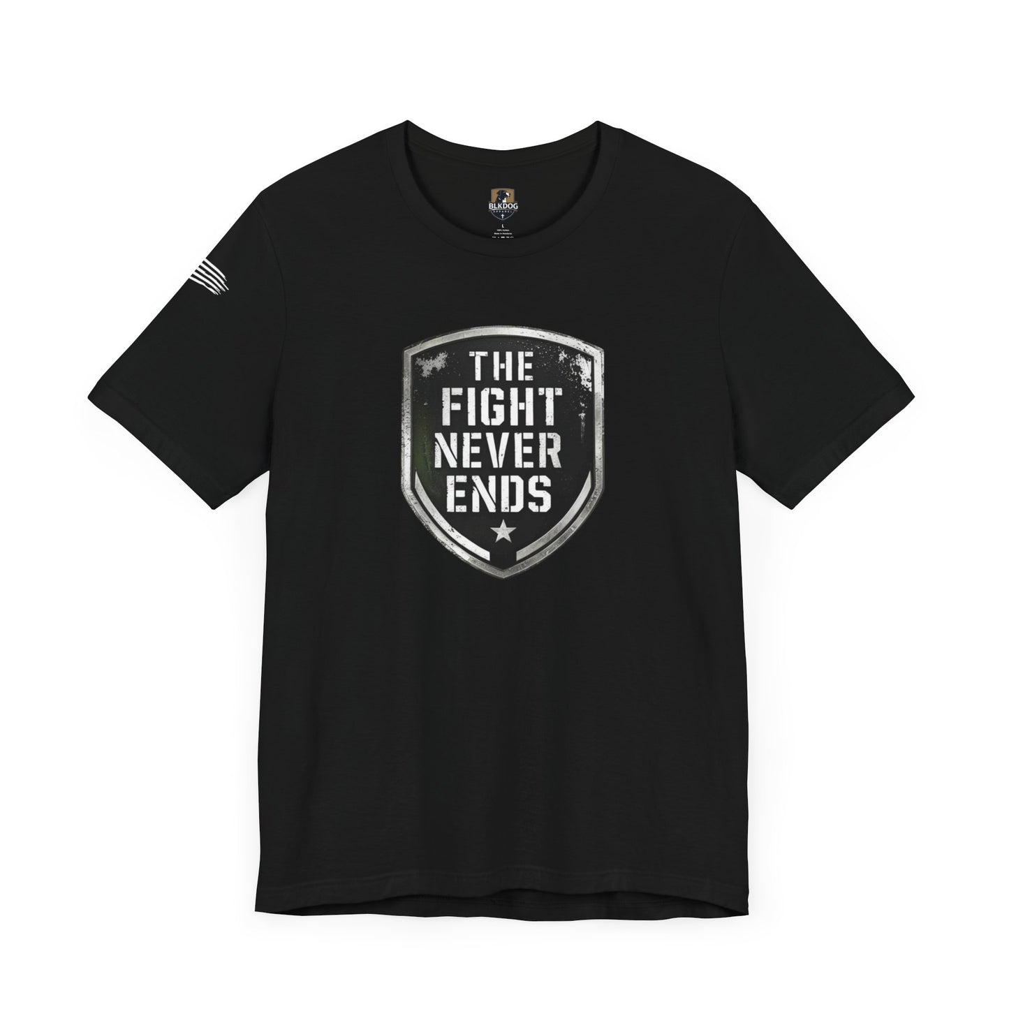 Unisex Support Tee - 'The Fight Never Ends' - Motivational Graphic Shirt
