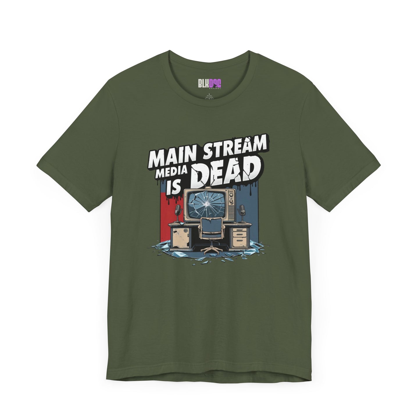 Main Stream Media is Dead Unisex Tee, Short Sleeve T-Shirt, Graphic Shirt, Protest Apparel, News Media, Truth