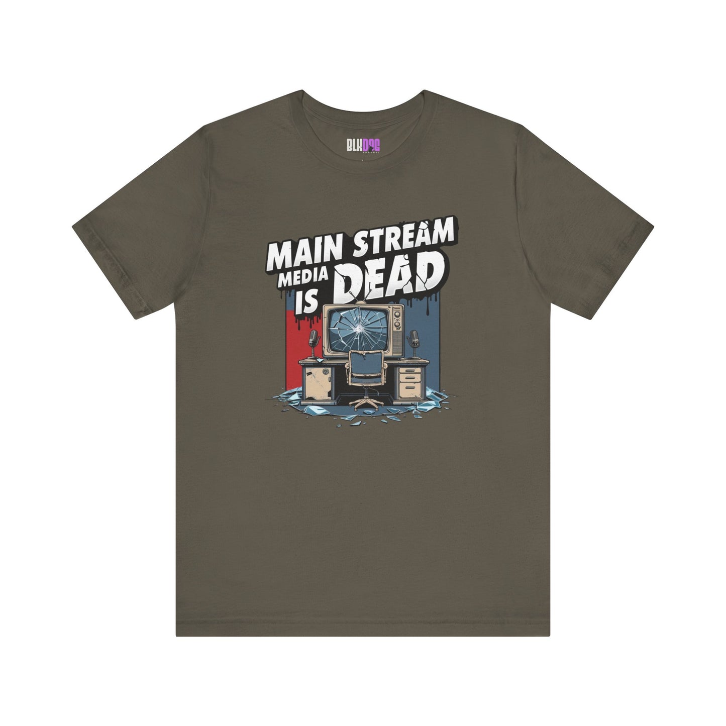Main Stream Media is Dead Unisex Tee, Short Sleeve T-Shirt, Graphic Shirt, Protest Apparel, News Media, Truth