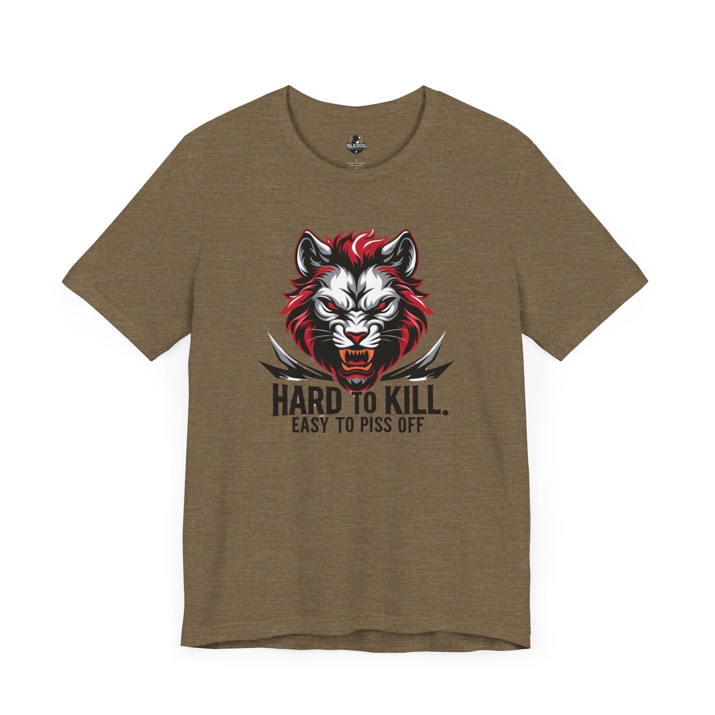 Hard to Kill Graphic Tee, Funny T-Shirt for Tough Individuals, Unisex Short Sleeve Top for Gift, Casual Wear, Streetwear