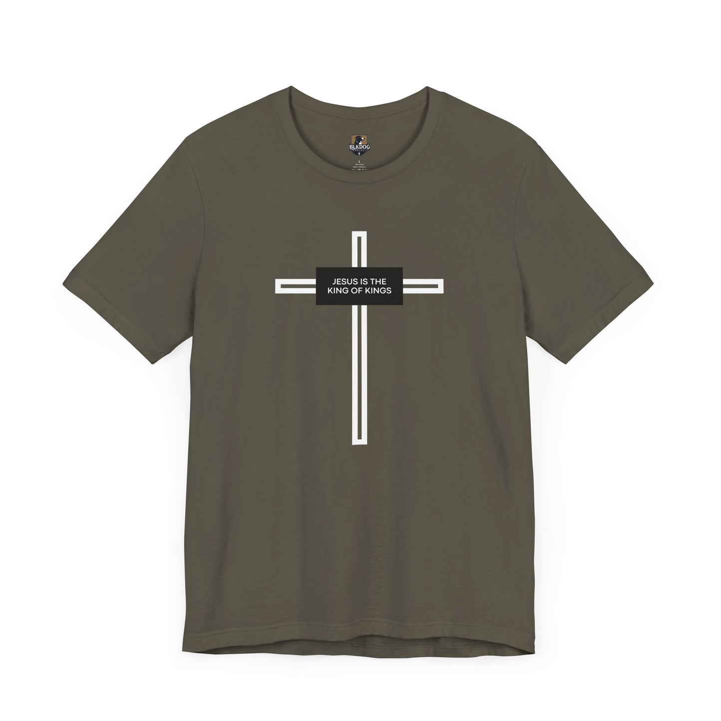 Religious Christian Unisex Tee, Jesus King of Kings Cross Shirt, Faith Gift, Church Apparel, Bible Verse Top
