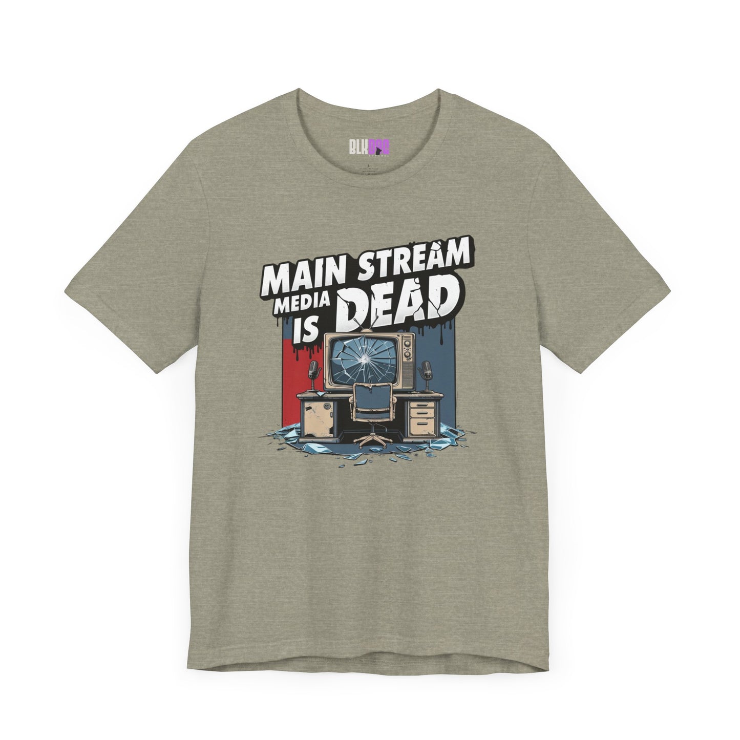 Main Stream Media is Dead Unisex Tee, Short Sleeve T-Shirt, Graphic Shirt, Protest Apparel, News Media, Truth