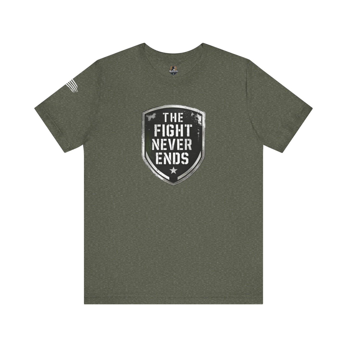 Unisex Support Tee - 'The Fight Never Ends' - Motivational Graphic Shirt