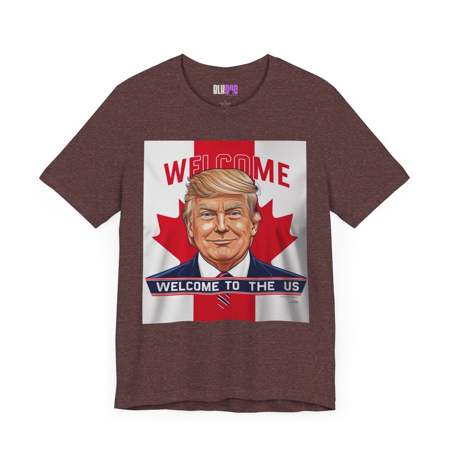 USA Welcome Jersey Tee with Canadian Flag and Donald Trump, Unisex T-Shirt, Patriotic Tee, Political Shirt, America Apparel, US Flag Top