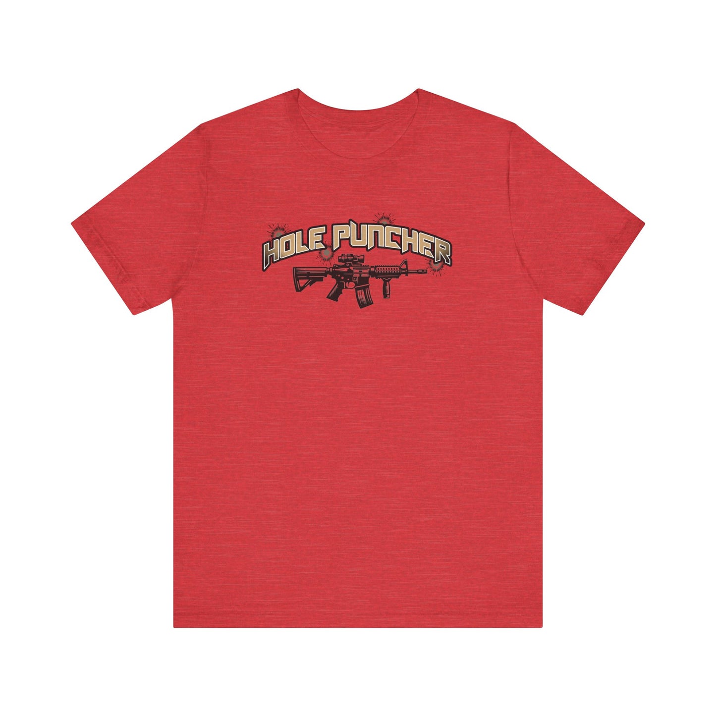 Hole Puncher Gun Shirt - Unisex Tee, Short Sleeve T-Shirt, Bullet hole design, firearm enthusiast gift, firearm lover top