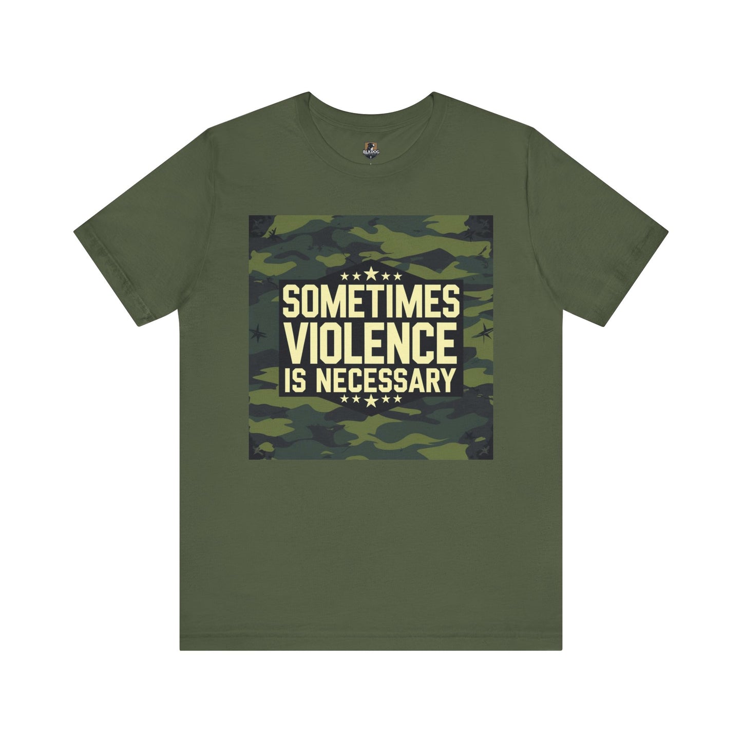 Camo Graphic Tee - Sometimes Violence is Necessary, Trendy Casual Wear, Gifts for Moms & Dads, Streetwear, Festival Outfit, Motivational