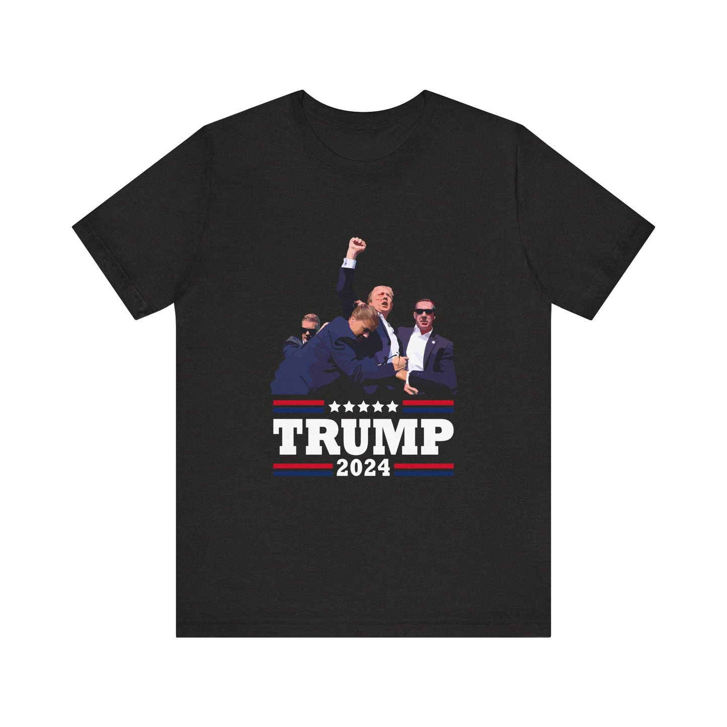 Trump 24 - Fight - Shooter - White Logo - Unisex Jersey Short Sleeve Tee