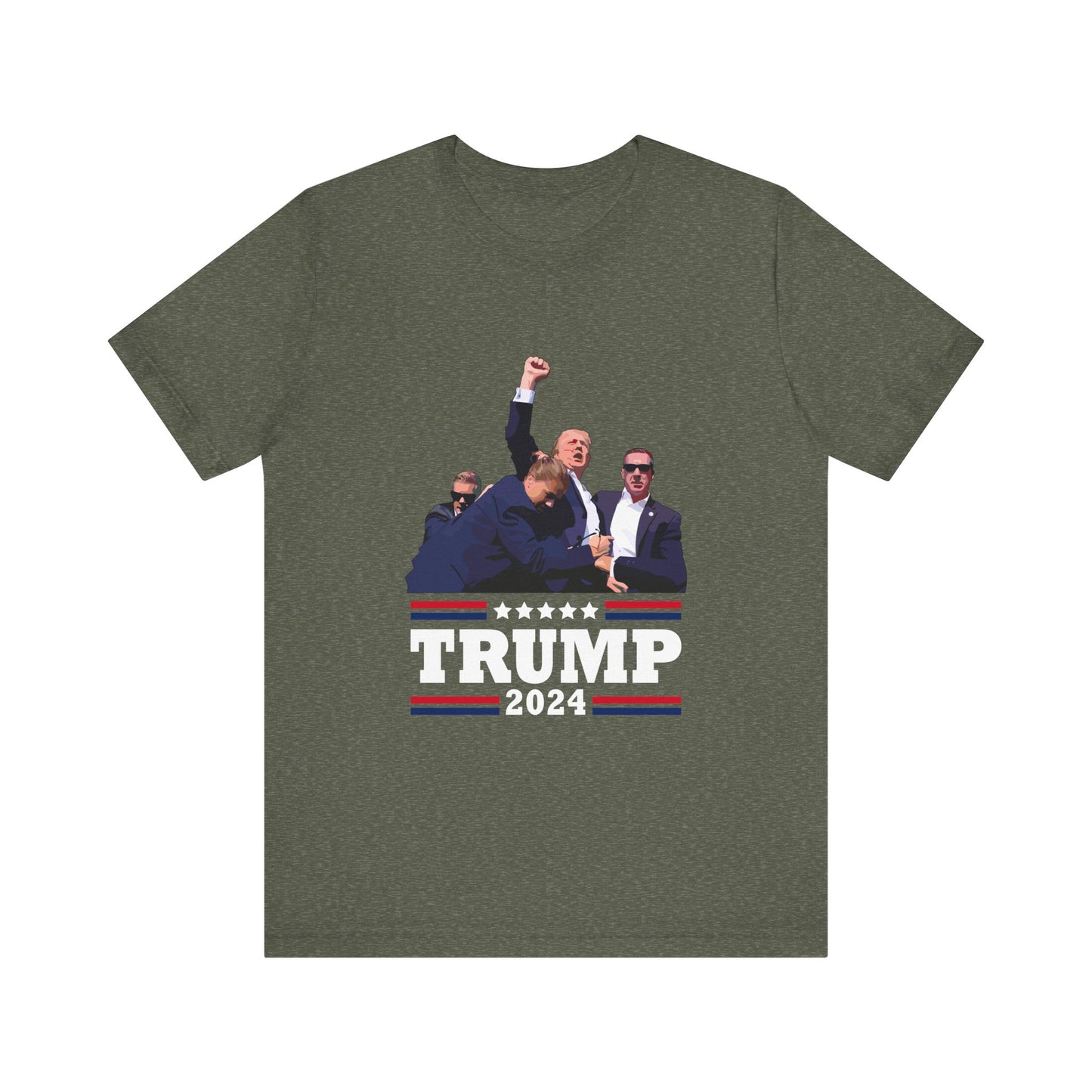 Trump 24 - Fight - Shooter - White Logo - Unisex Jersey Short Sleeve Tee