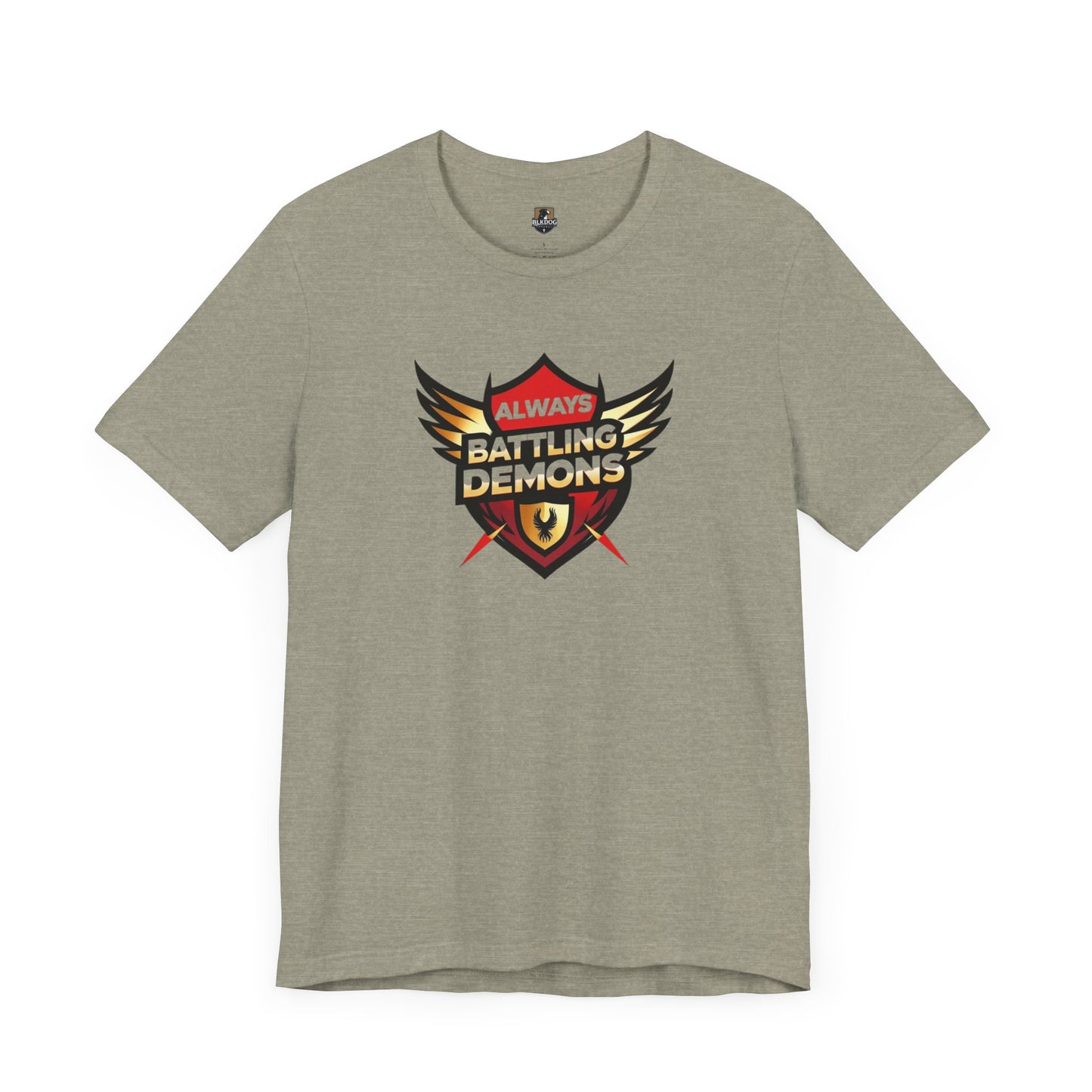 Battling Demons Unisex Tee, Motivational T-Shirt for Gamers, Casual Wear, Great for Gifts, Fitness, and Self-Improvement