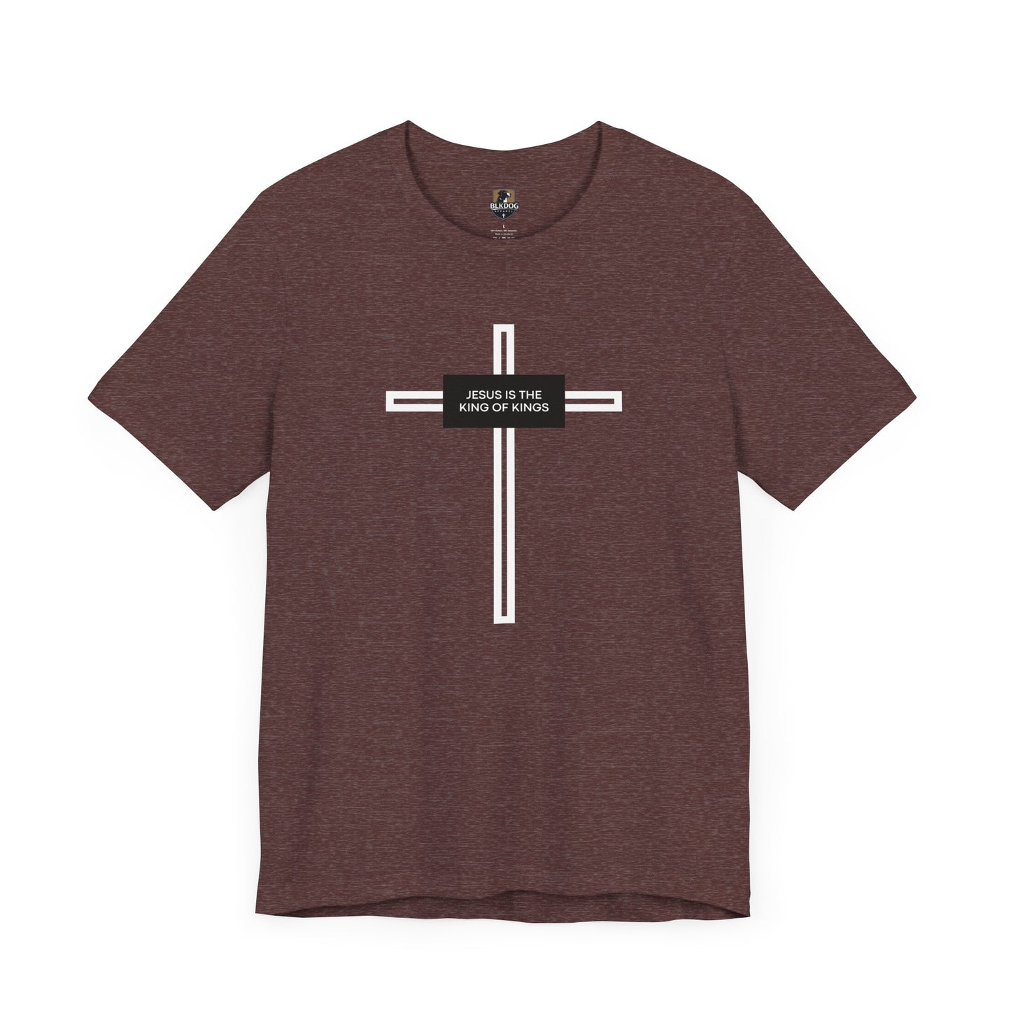 Religious Christian Unisex Tee, Jesus King of Kings Cross Shirt, Faith Gift, Church Apparel, Bible Verse Top