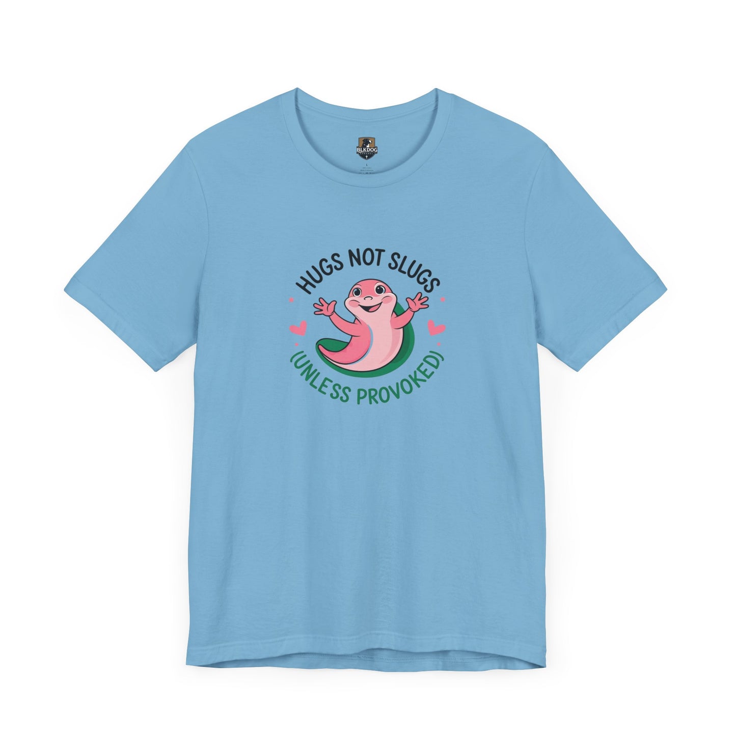 Hugs Not Slugs Tee, Fun Graphic T-Shirt for Animal Lovers, Cute Gift for Birthdays, Casual Wear for All Occasions, Unisex Jersey Tee