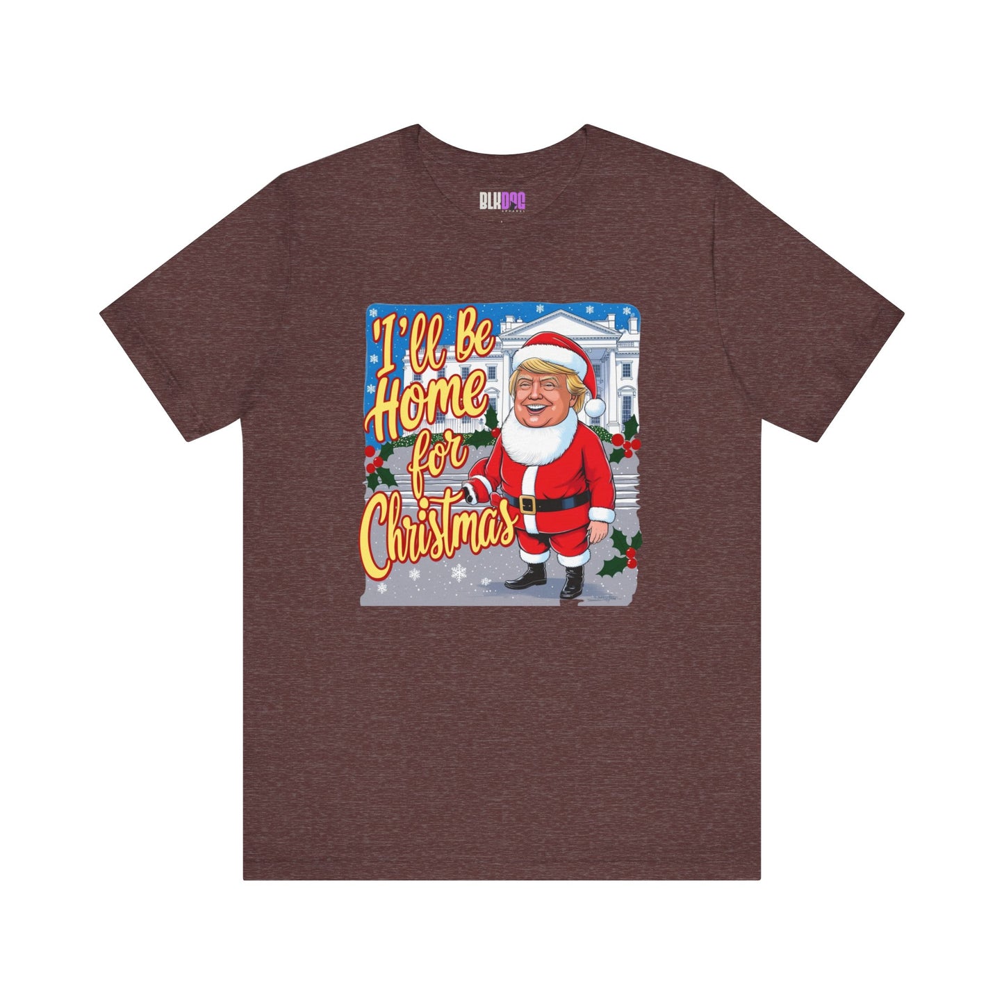 Christmas Trump Home Tee, Funny Political Graphic T-Shirt, White House Holiday Shirt, Patriotic Unisex Jersey Top, Mens Womens Apparel