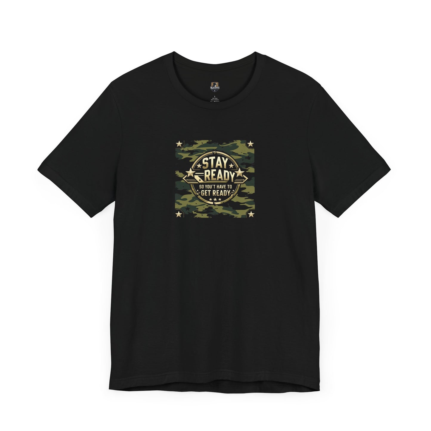 Camo Stay Ready Tee, Casual Unisex T-Shirt for Everyday Wear, Gift for Friends, Outdoor Adventures, Military Style Shirt