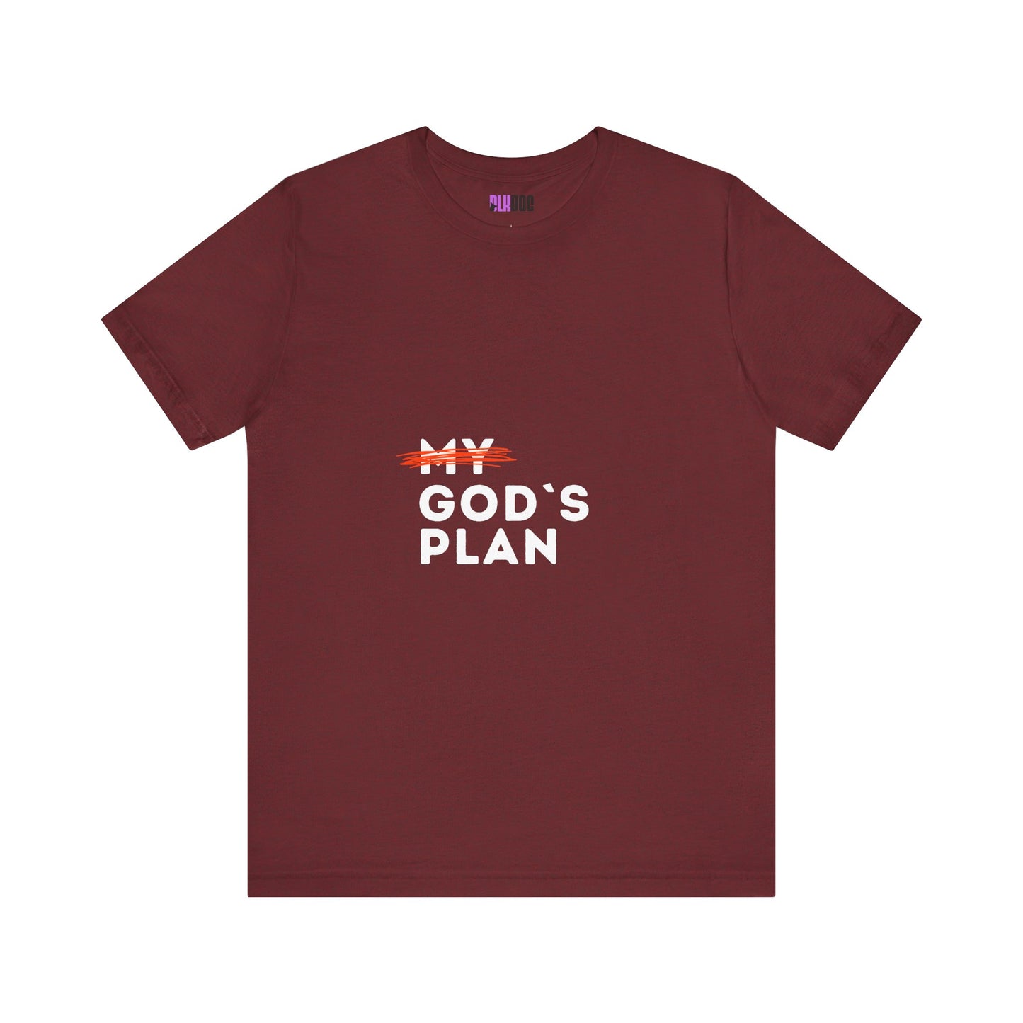 Religious Tee, Faith Shirt, Christian Tshirt, Inspirational Top, Crossed Out God's Plan Unisex Jersey Short Sleeve Tee