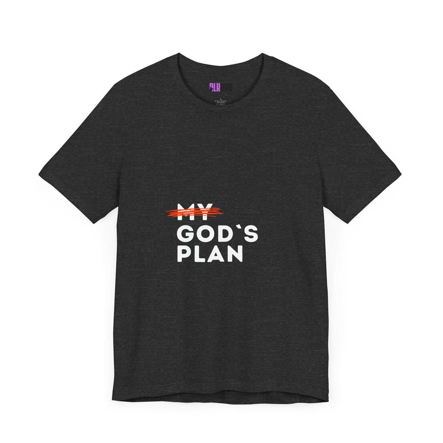 Religious Tee, Faith Shirt, Christian Tshirt, Inspirational Top, Crossed Out God's Plan Unisex Jersey Short Sleeve Tee