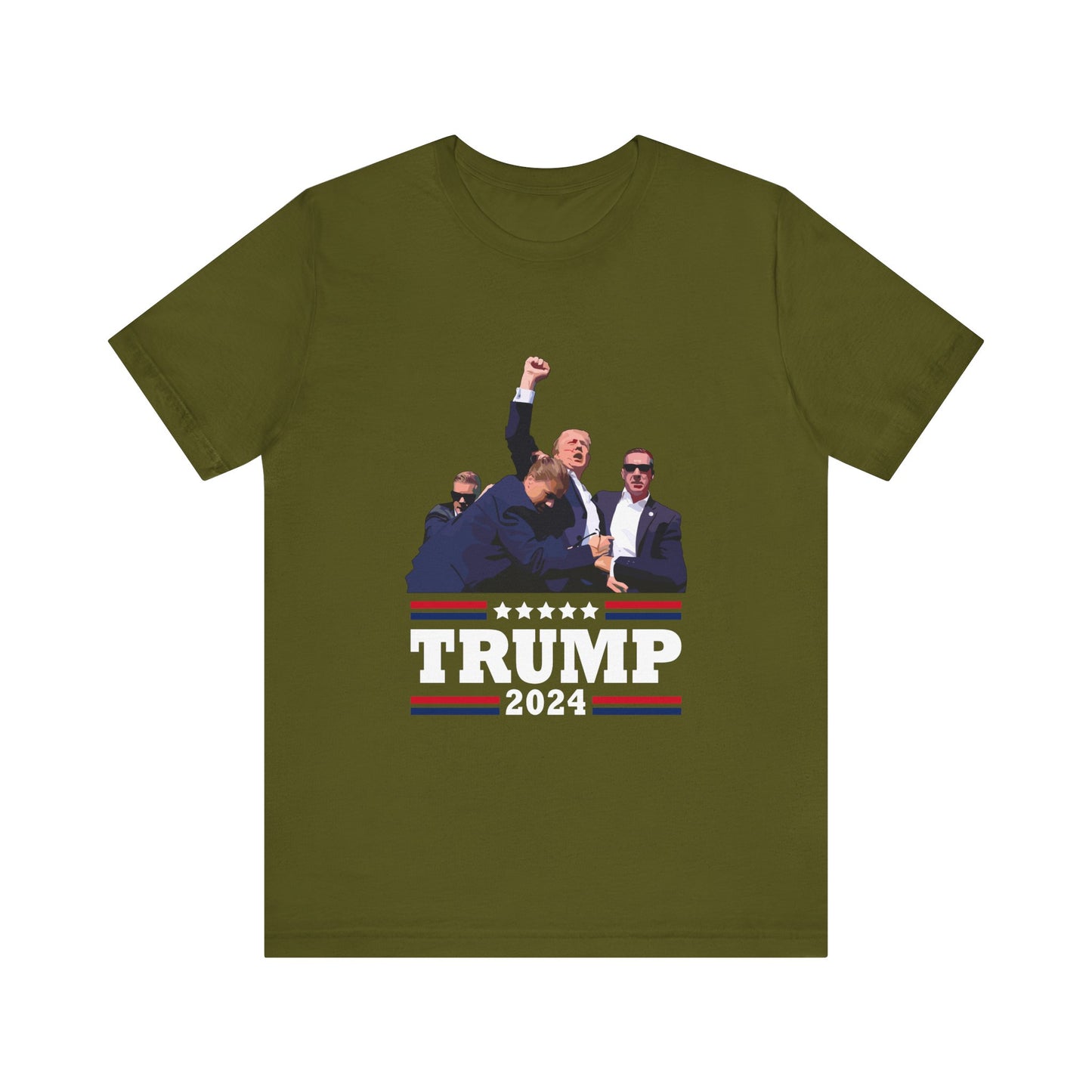 Trump 24 - Fight - Shooter - White Logo - Unisex Jersey Short Sleeve Tee