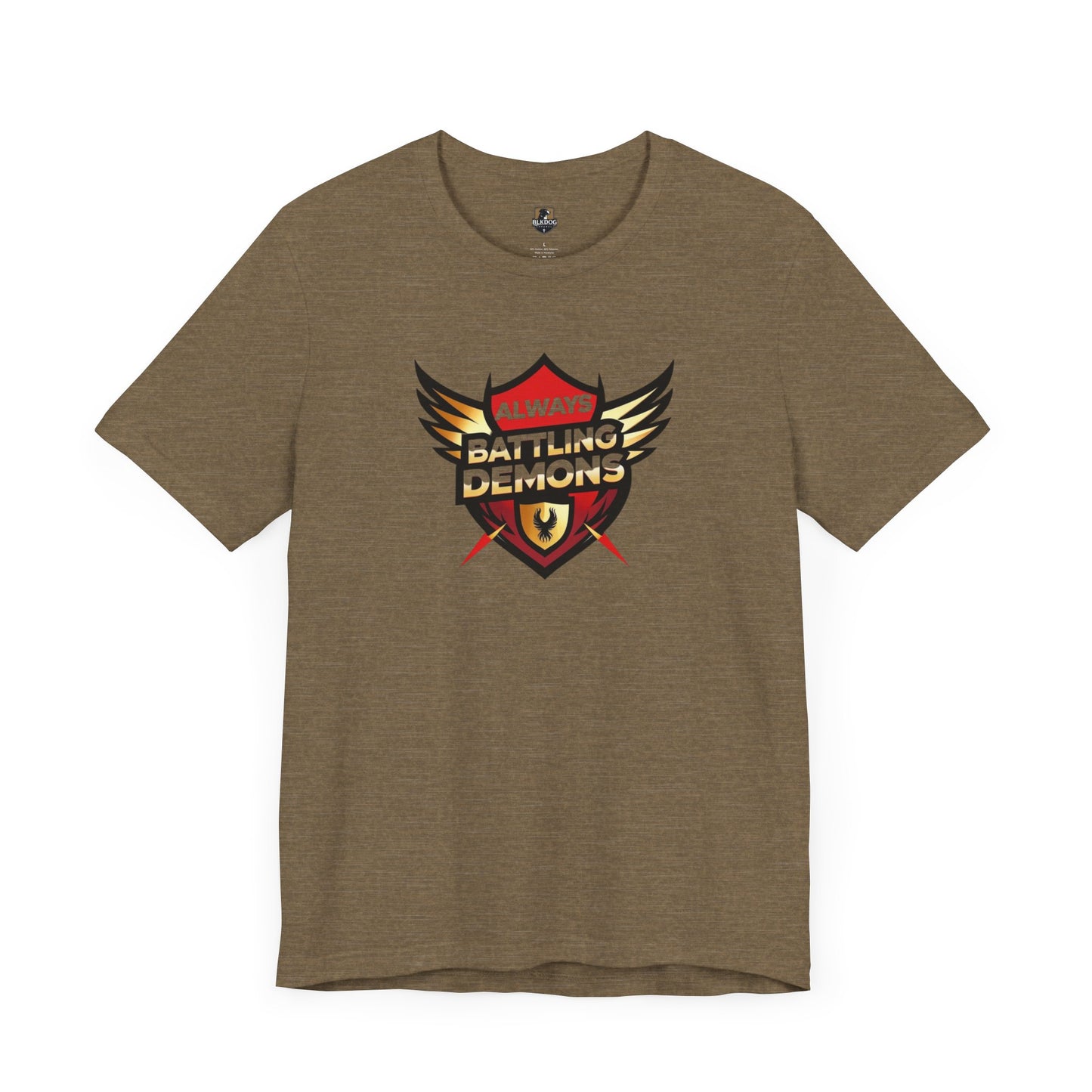 Battling Demons Unisex Tee, Motivational T-Shirt for Gamers, Casual Wear, Great for Gifts, Fitness, and Self-Improvement