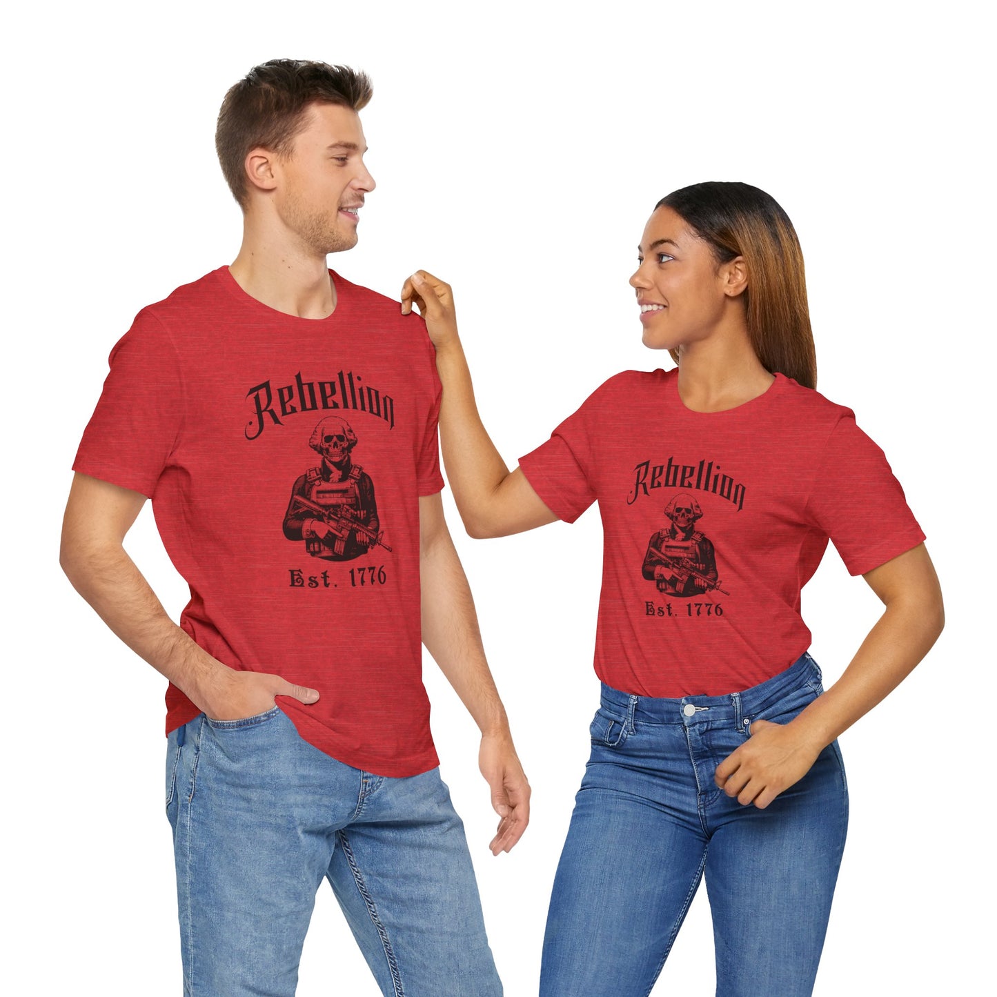 Patriotic Tee, Rebellion, Est 1776 - Unisex Jersey Short Sleeve Shirt, 4th of July Gift, Independence Day Clothing, American Flag Top, USA