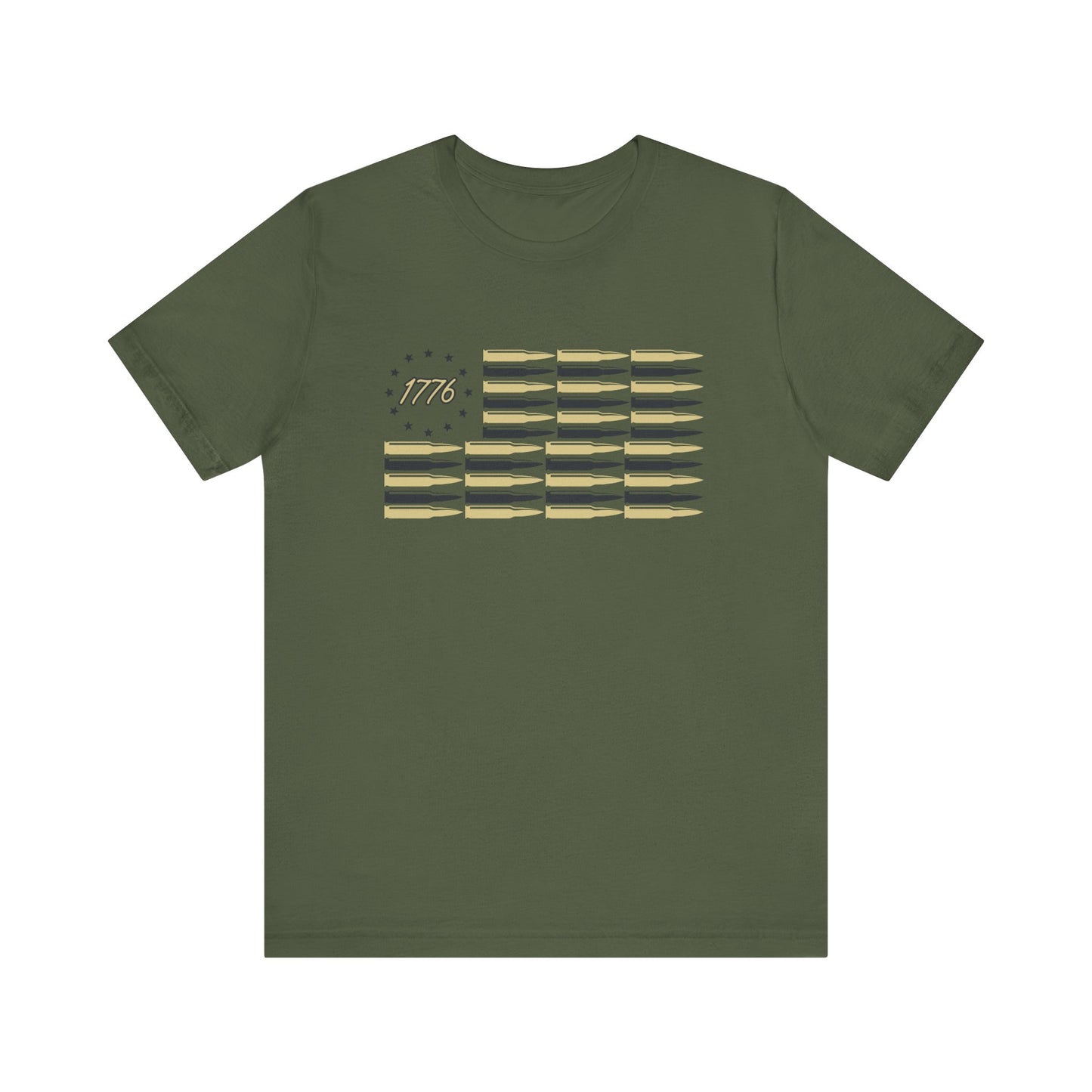 1776 - Freedom - Bullet American Flag - Unisex Jersey Short Sleeve Tee