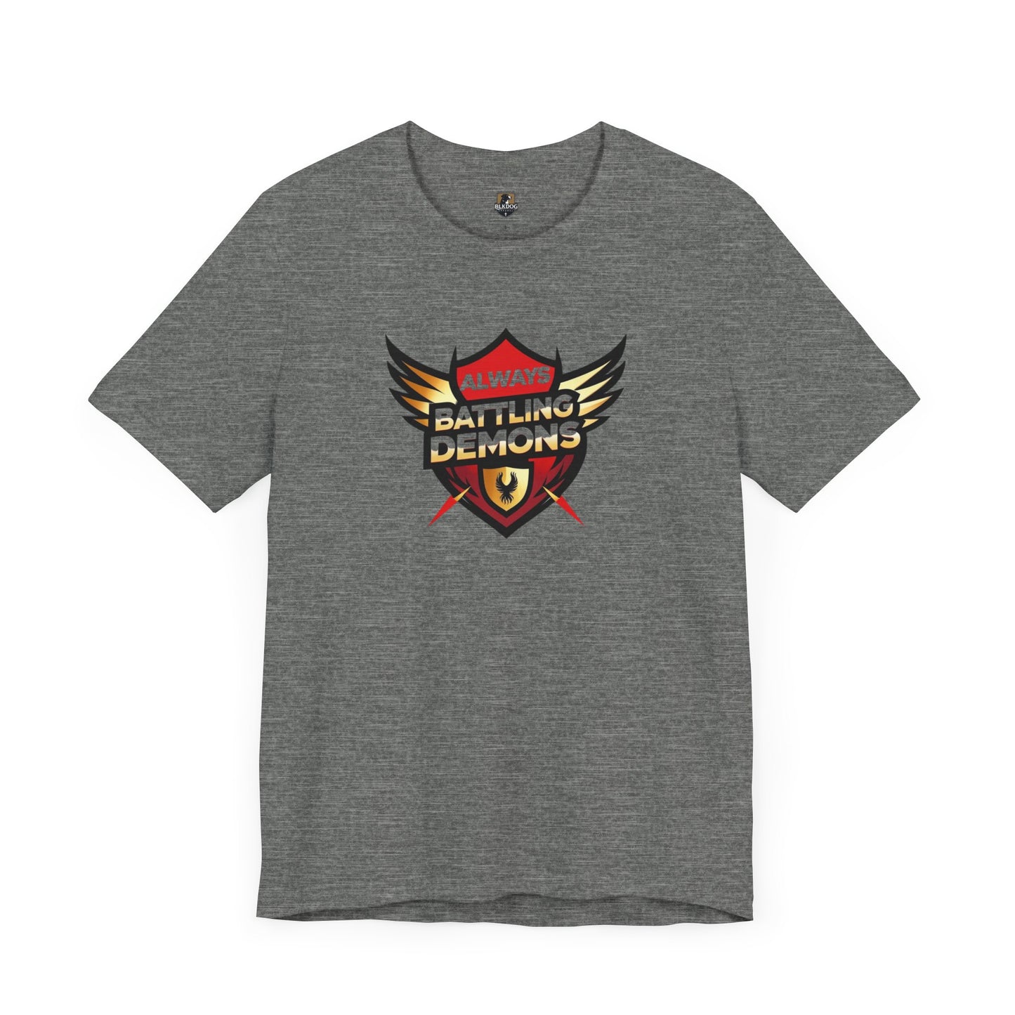 Battling Demons Unisex Tee, Motivational T-Shirt for Gamers, Casual Wear, Great for Gifts, Fitness, and Self-Improvement
