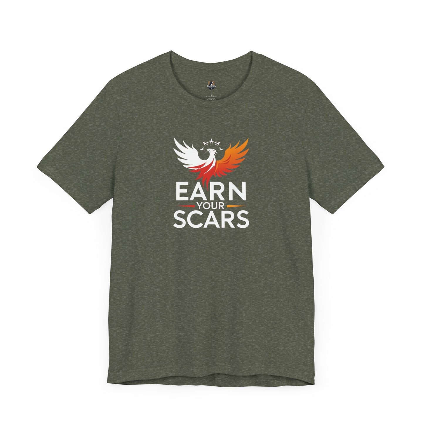 Phoenix Rise T-Shirt | Earn Your Scars Tee | Motivational Apparel | Gift for Resilience, Fitness, and Mental Strength