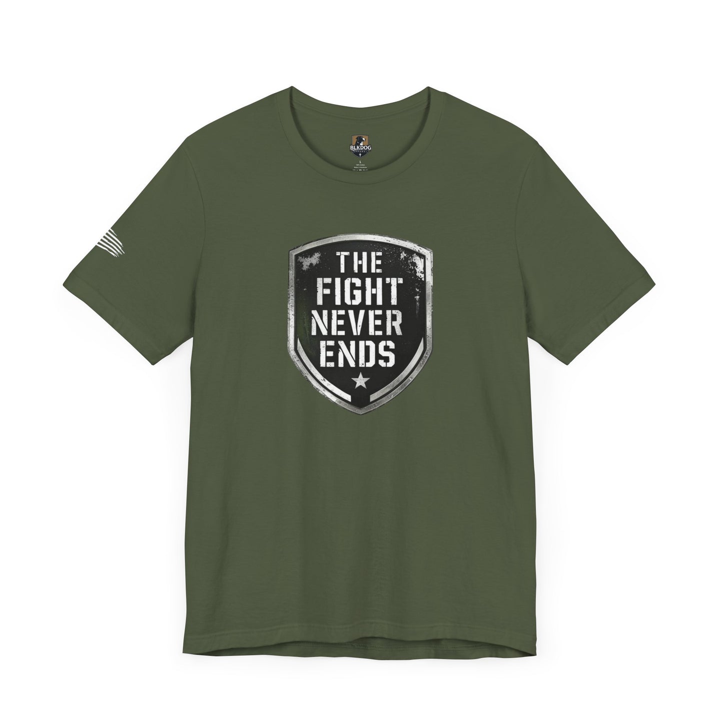 Unisex Support Tee - 'The Fight Never Ends' - Motivational Graphic Shirt