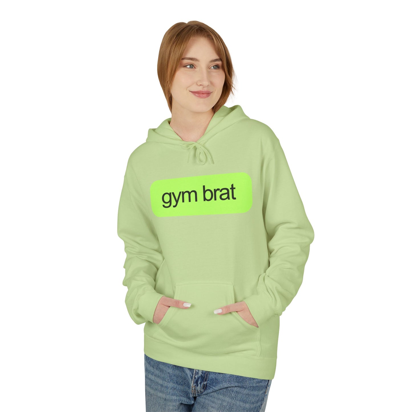 Gym Brat Fleece Hoodie Soft Midweight Unisex Sweatshirt for Fitness Lovers, Perfect Gym Wear, Gift for Athletes, Casual Layer