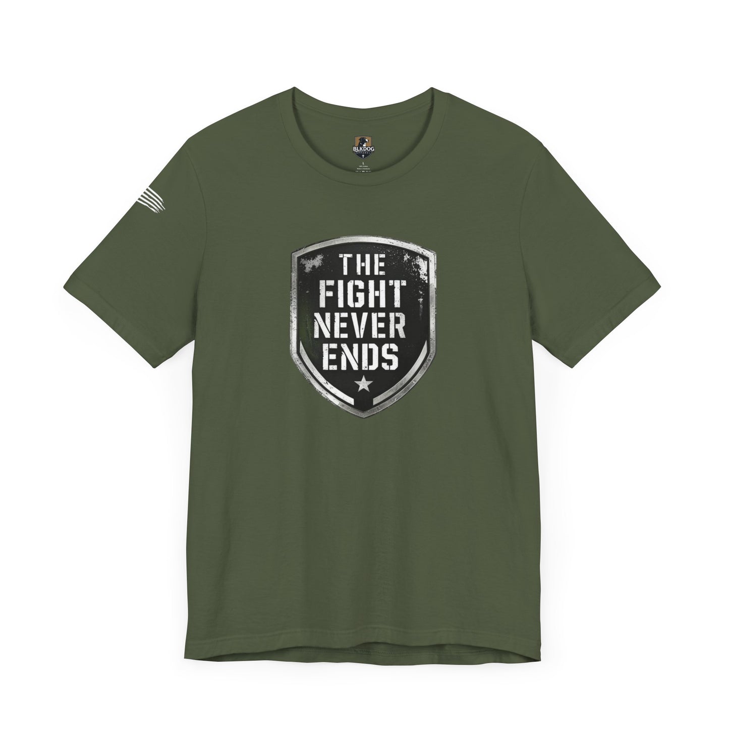 Unisex Support Tee - 'The Fight Never Ends' - Motivational Graphic Shirt