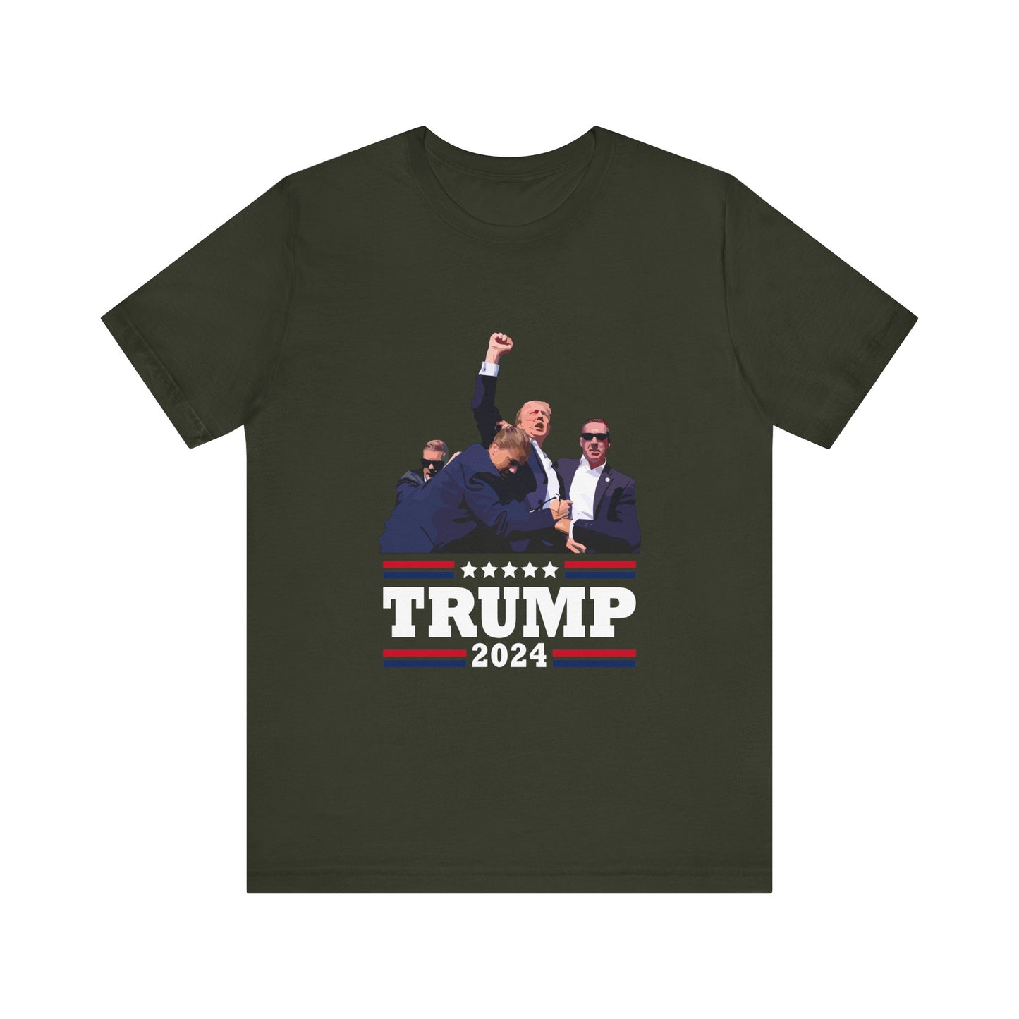 Trump 24 - Fight - Shooter - White Logo - Unisex Jersey Short Sleeve Tee
