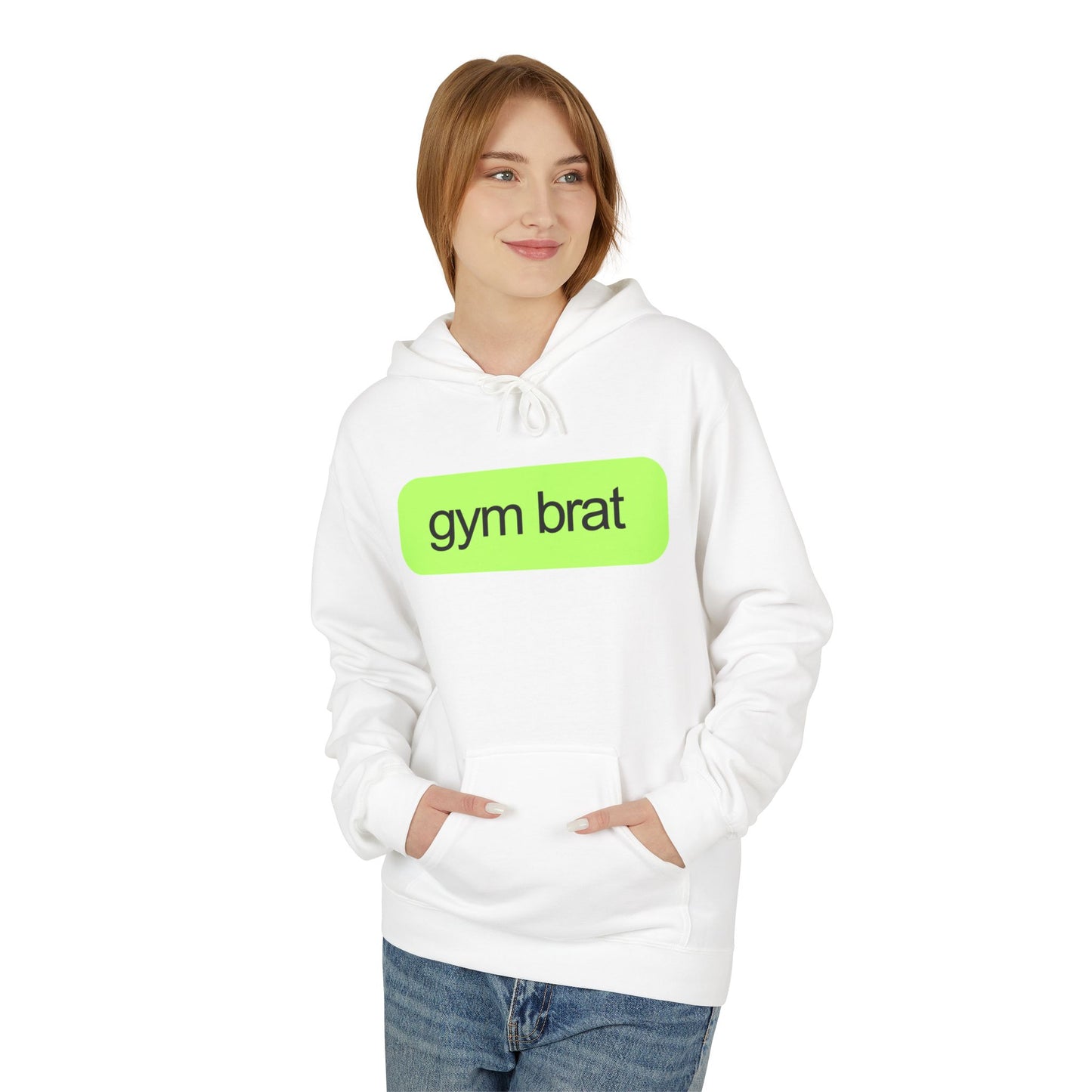 Gym Brat Fleece Hoodie Soft Midweight Unisex Sweatshirt for Fitness Lovers, Perfect Gym Wear, Gift for Athletes, Casual Layer