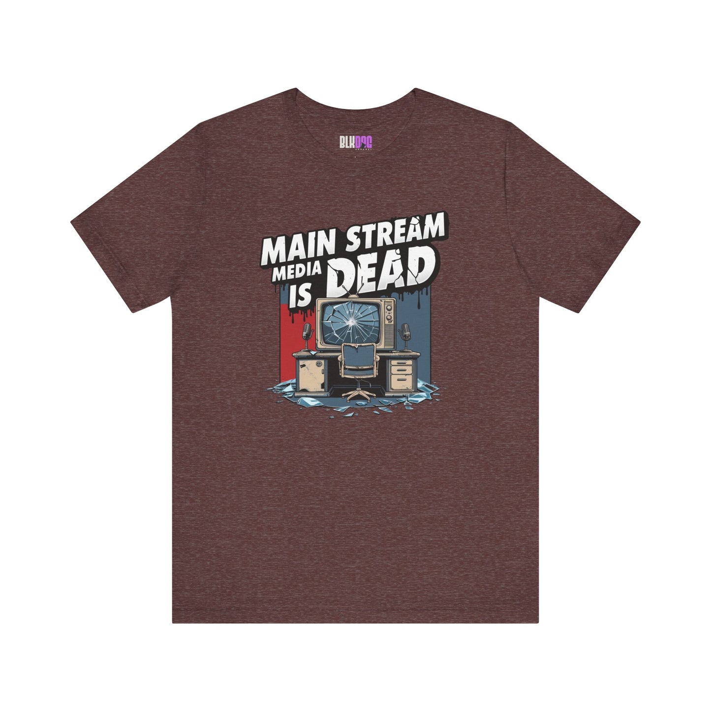 Main Stream Media is Dead Unisex Tee, Short Sleeve T-Shirt, Graphic Shirt, Protest Apparel, News Media, Truth
