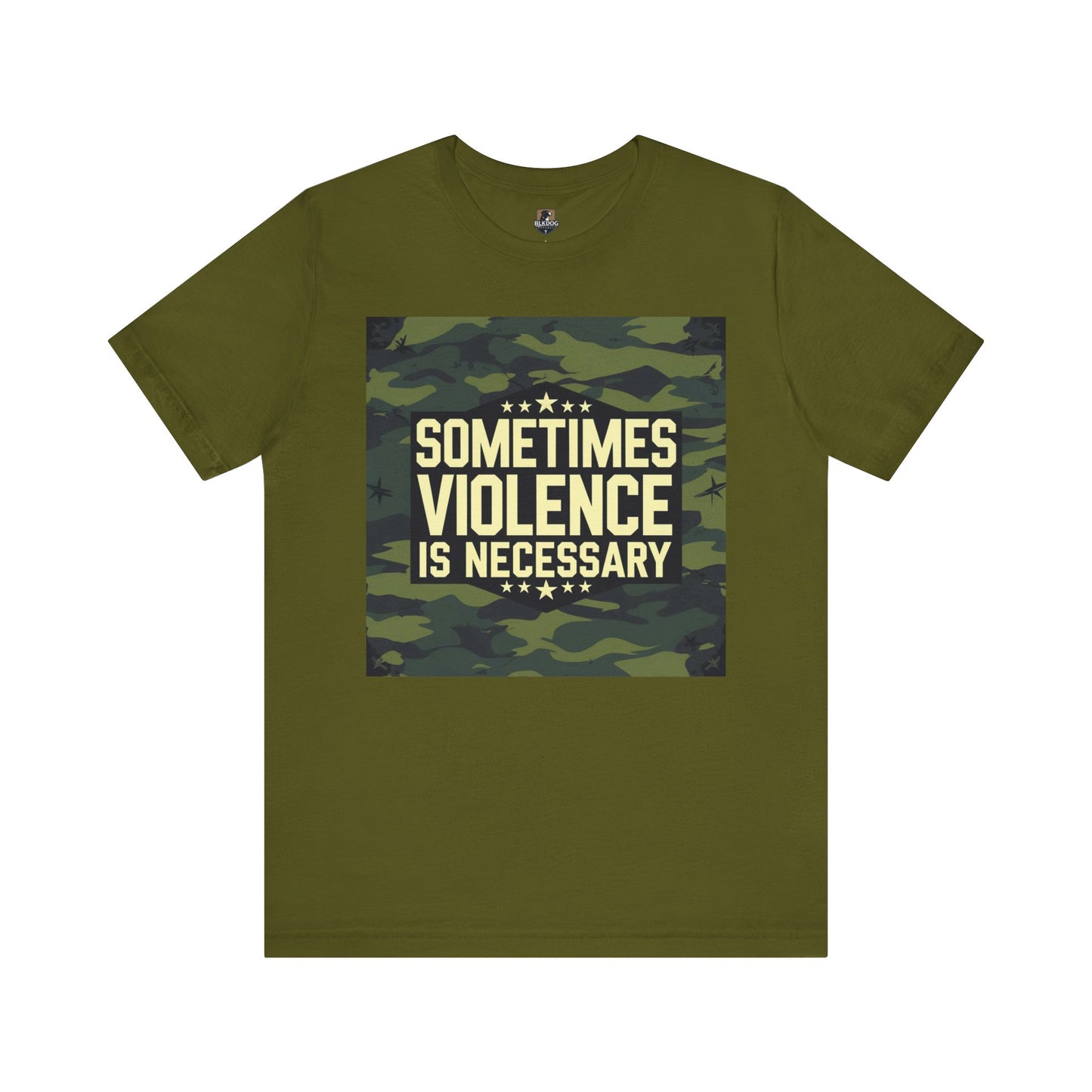 Camo Graphic Tee - Sometimes Violence is Necessary, Trendy Casual Wear, Gifts for Moms & Dads, Streetwear, Festival Outfit, Motivational