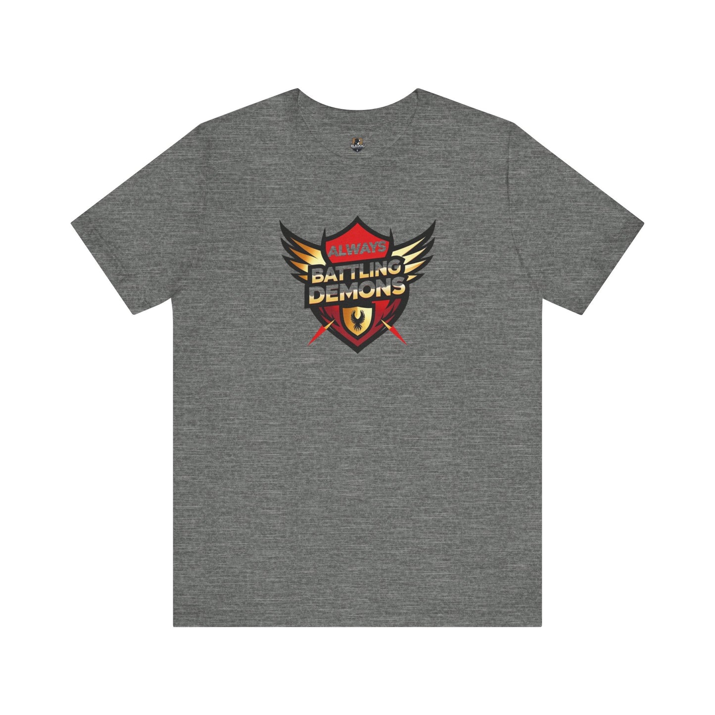 Battling Demons Unisex Tee, Motivational T-Shirt for Gamers, Casual Wear, Great for Gifts, Fitness, and Self-Improvement