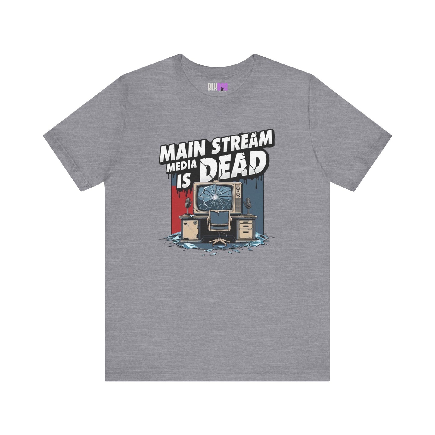 Main Stream Media is Dead Unisex Tee, Short Sleeve T-Shirt, Graphic Shirt, Protest Apparel, News Media, Truth