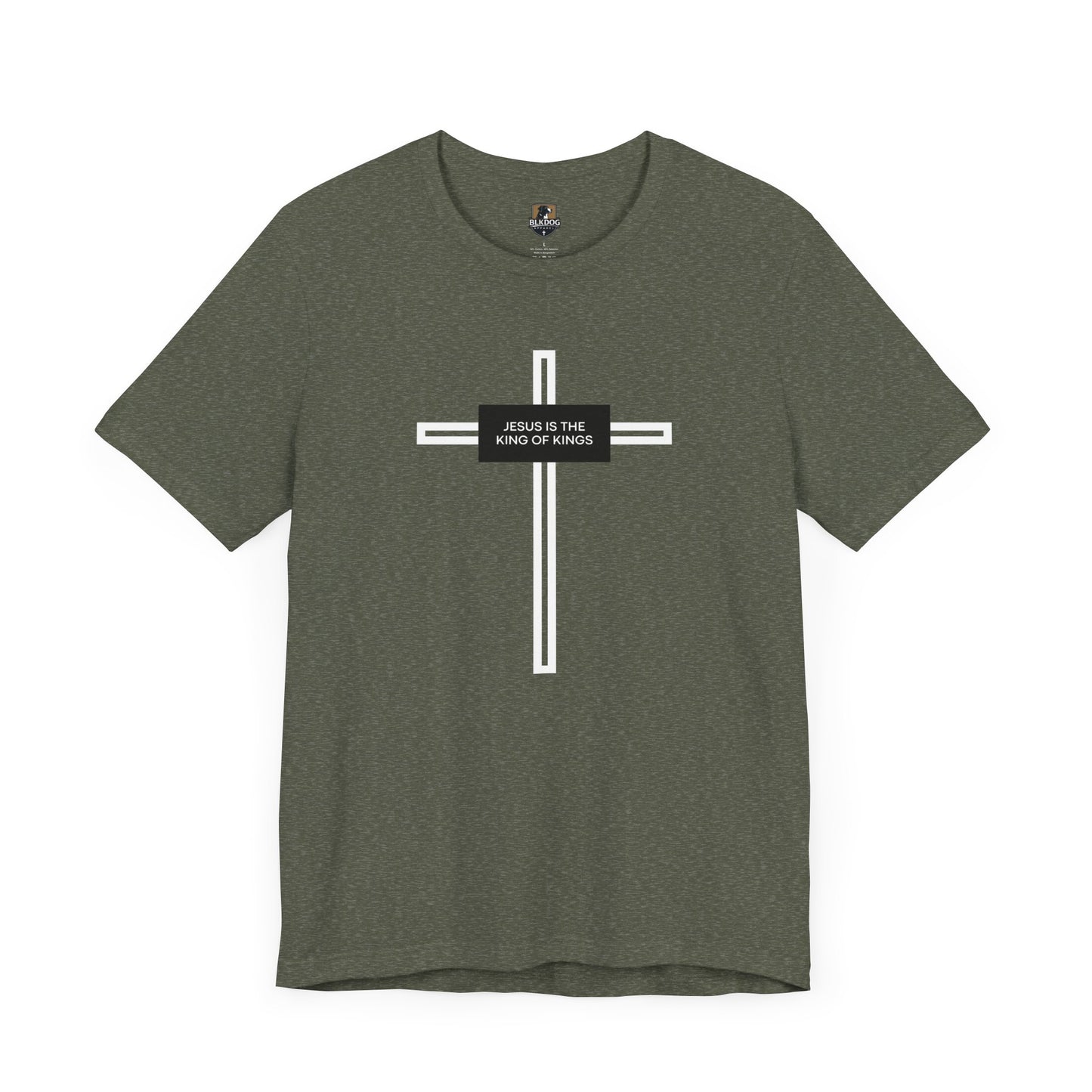 Religious Christian Unisex Tee, Jesus King of Kings Cross Shirt, Faith Gift, Church Apparel, Bible Verse Top