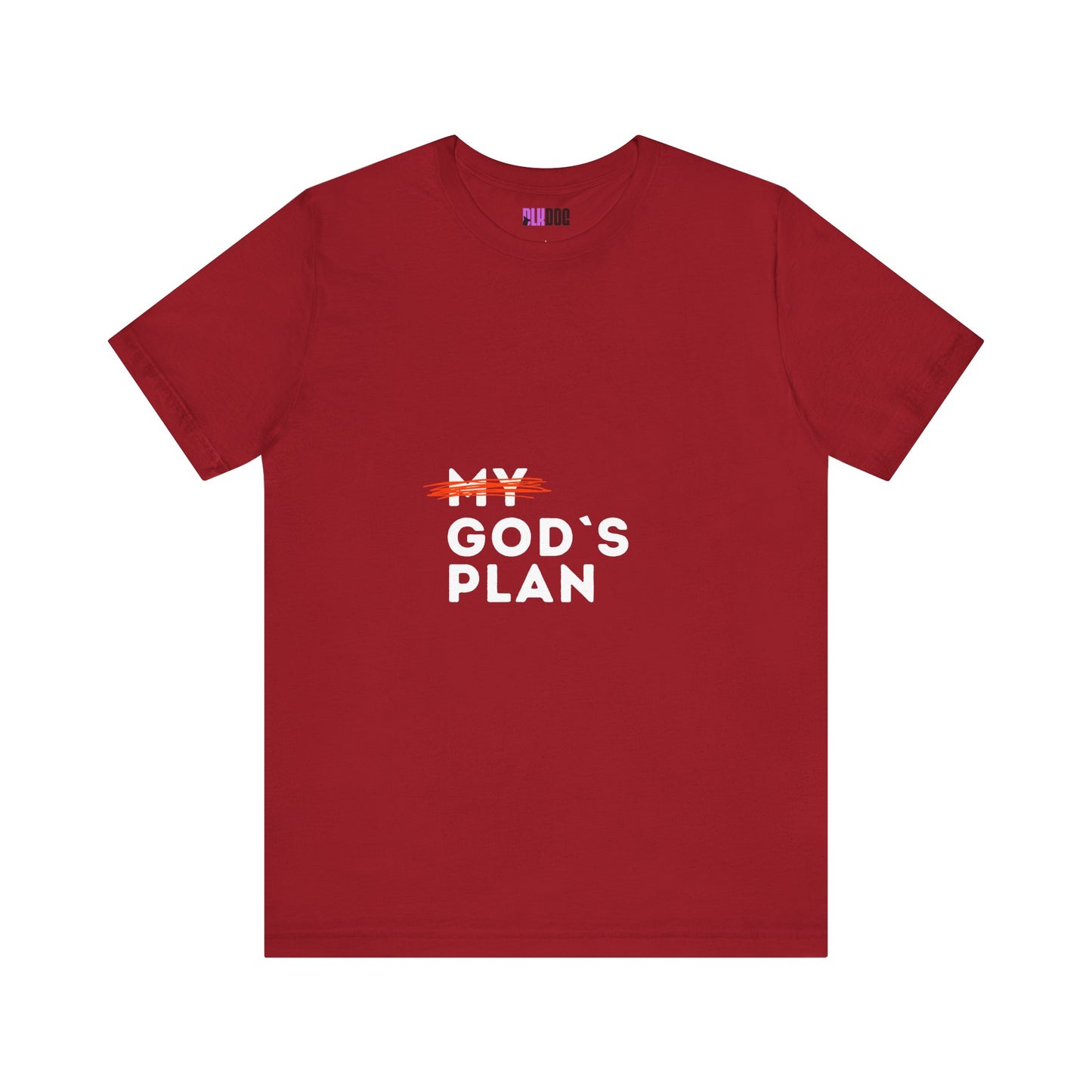 Religious Tee, Faith Shirt, Christian Tshirt, Inspirational Top, Crossed Out God's Plan Unisex Jersey Short Sleeve Tee