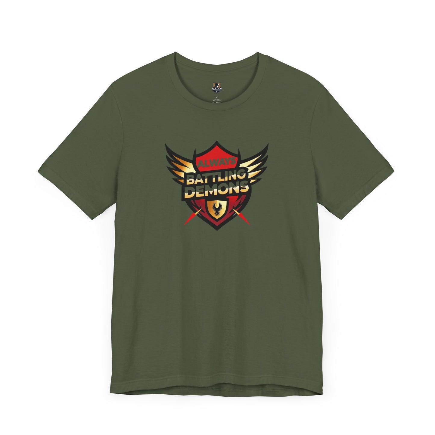 Battling Demons Unisex Tee, Motivational T-Shirt for Gamers, Casual Wear, Great for Gifts, Fitness, and Self-Improvement
