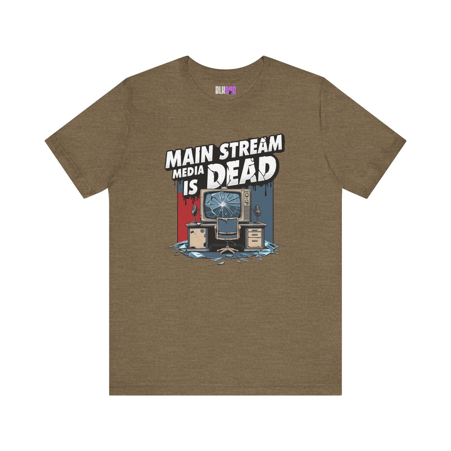 Main Stream Media is Dead Unisex Tee, Short Sleeve T-Shirt, Graphic Shirt, Protest Apparel, News Media, Truth