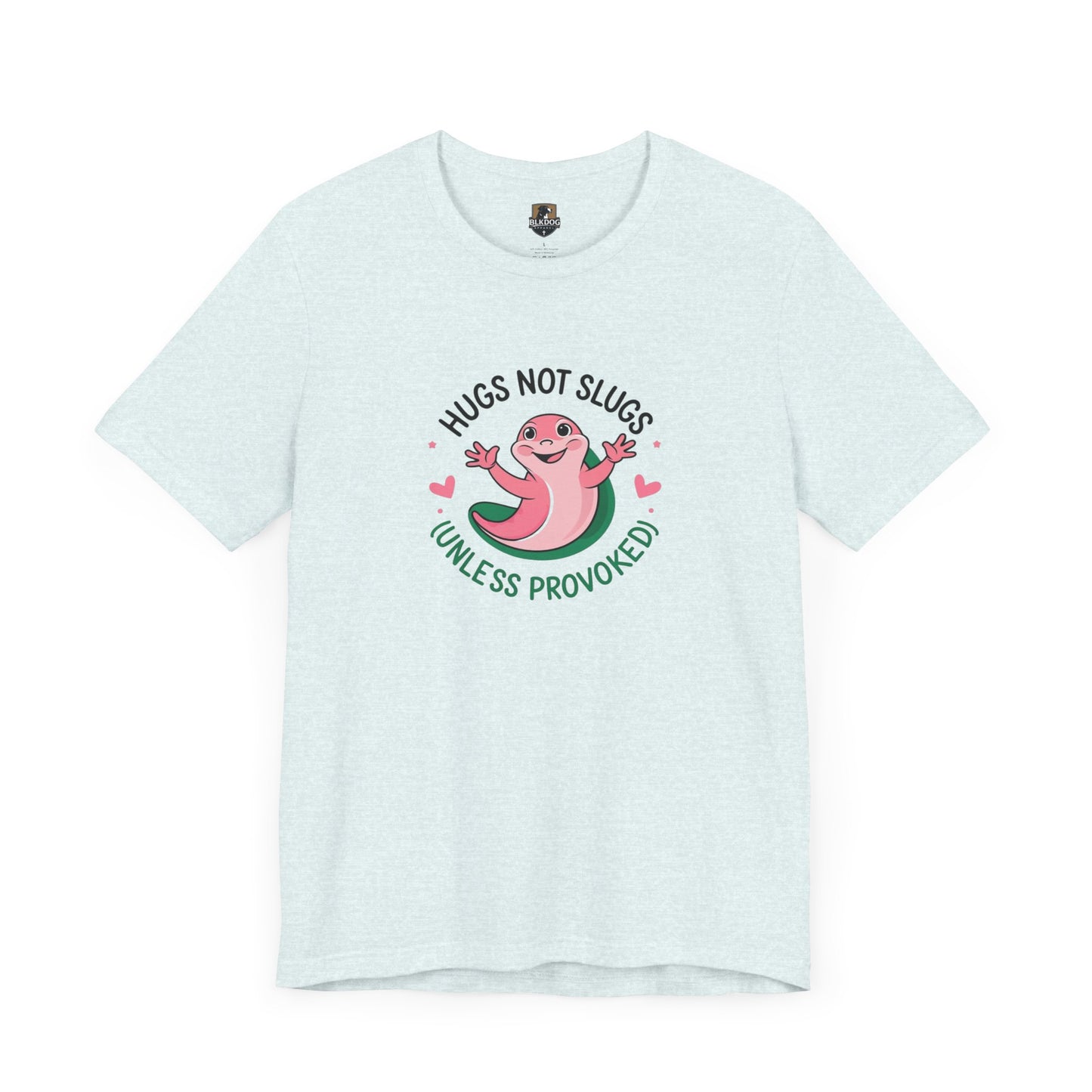 Hugs Not Slugs Tee, Fun Graphic T-Shirt for Animal Lovers, Cute Gift for Birthdays, Casual Wear for All Occasions, Unisex Jersey Tee