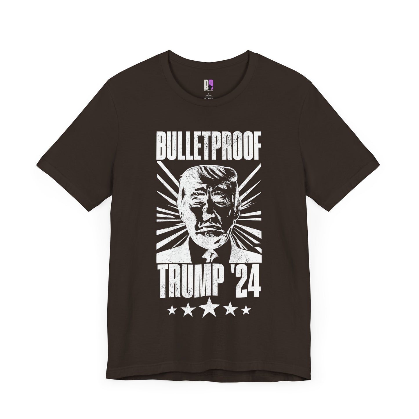 Bulletproof Trump - Shooting of Trump - Trump 24 - Grunge White Logo - Unisex Jersey Short Sleeve Tee