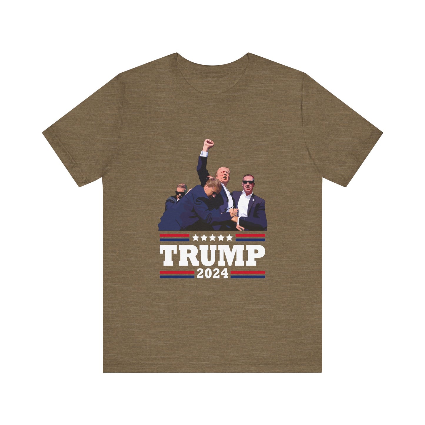 Trump 24 - Fight - Shooter - White Logo - Unisex Jersey Short Sleeve Tee