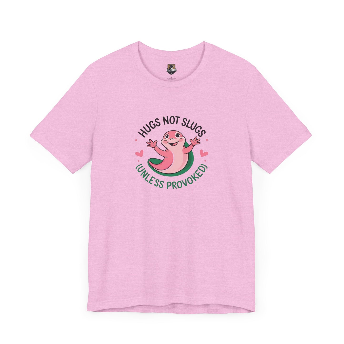 Hugs Not Slugs Tee, Fun Graphic T-Shirt for Animal Lovers, Cute Gift for Birthdays, Casual Wear for All Occasions, Unisex Jersey Tee