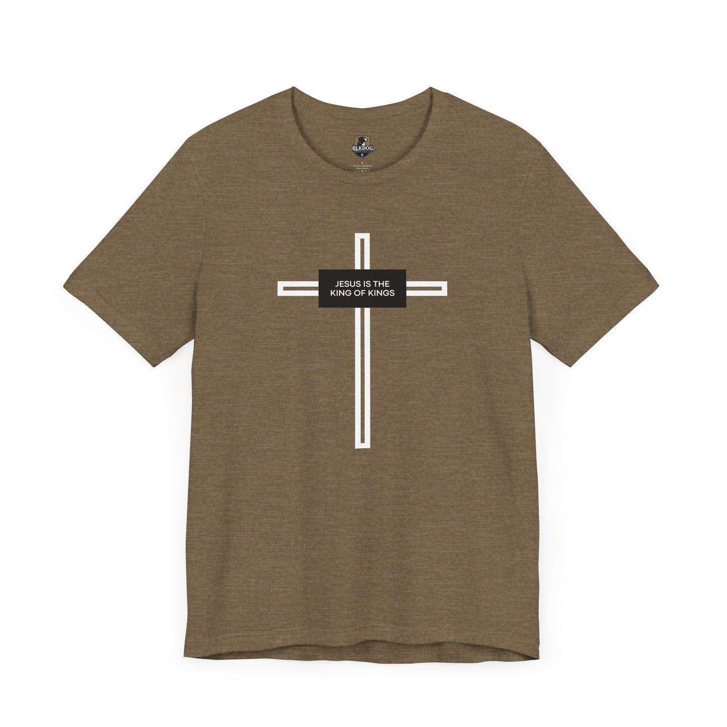 Religious Christian Unisex Tee, Jesus King of Kings Cross Shirt, Faith Gift, Church Apparel, Bible Verse Top
