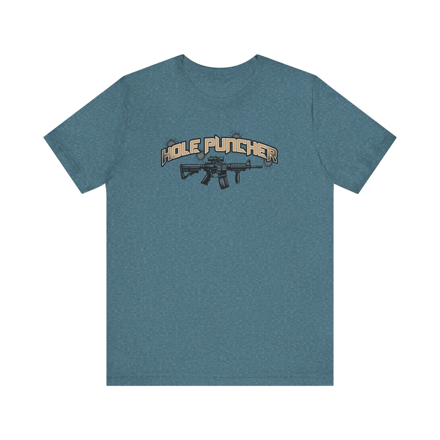 Hole Puncher Gun Shirt - Unisex Tee, Short Sleeve T-Shirt, Bullet hole design, firearm enthusiast gift, firearm lover top