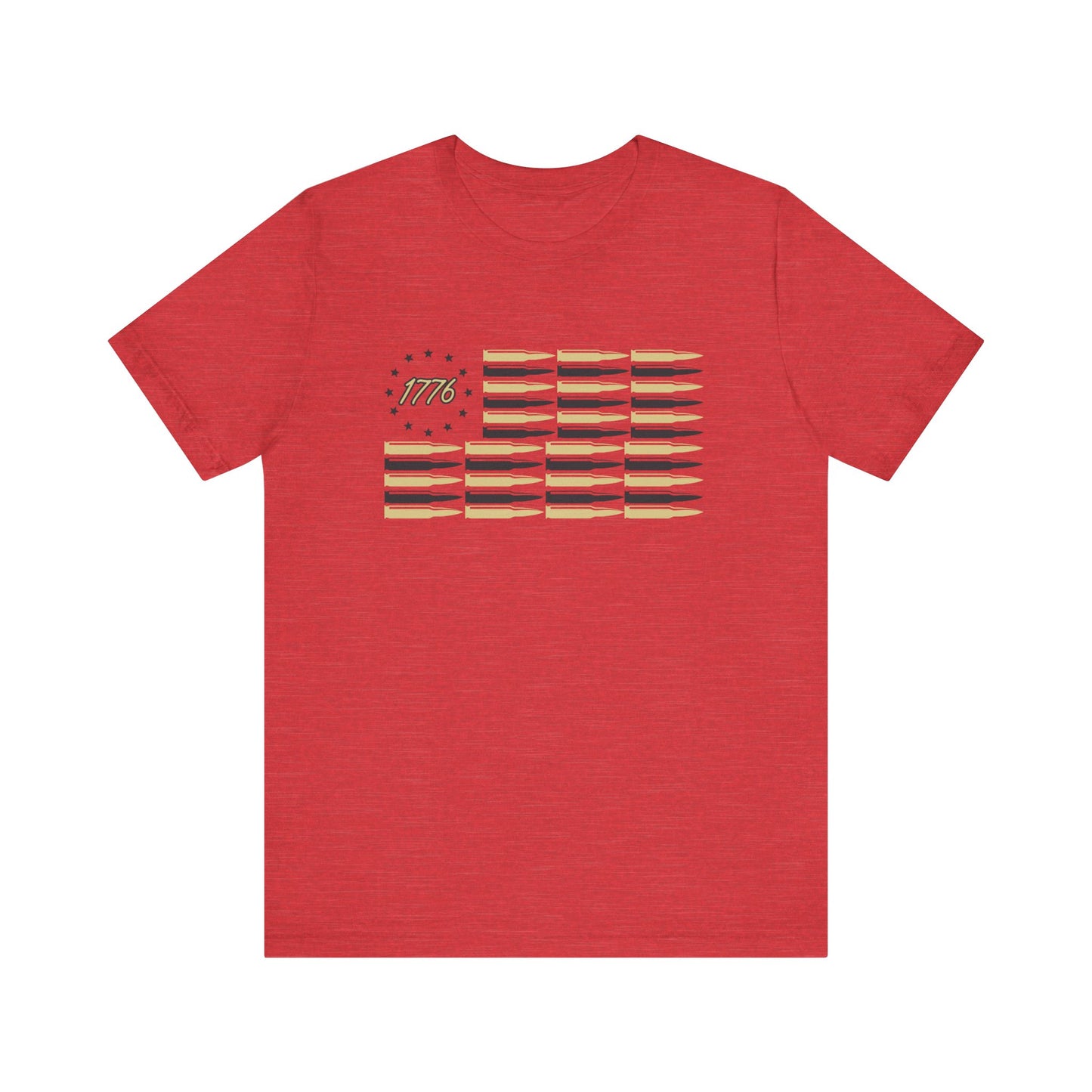 1776 - Freedom - Bullet American Flag - Unisex Jersey Short Sleeve Tee