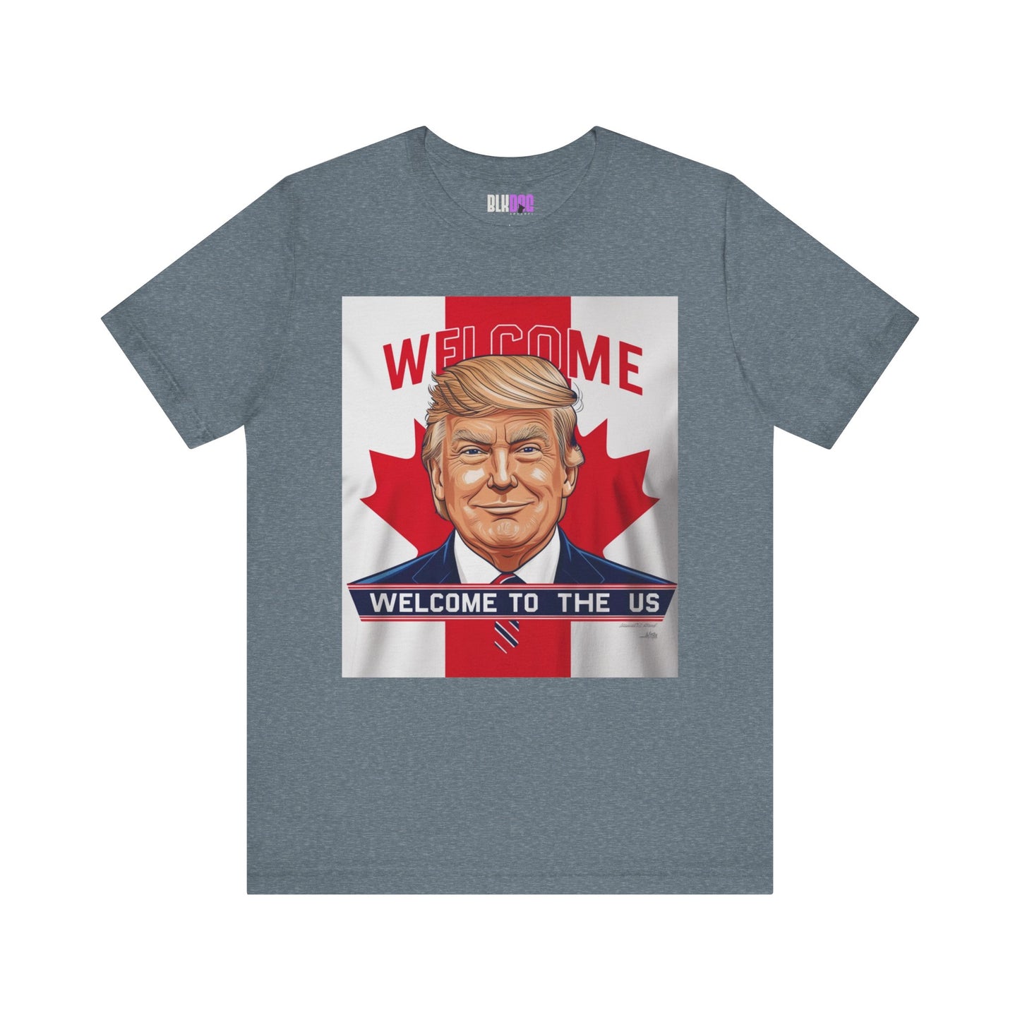 USA Welcome Jersey Tee with Canadian Flag and Donald Trump, Unisex T-Shirt, Patriotic Tee, Political Shirt, America Apparel, US Flag Top